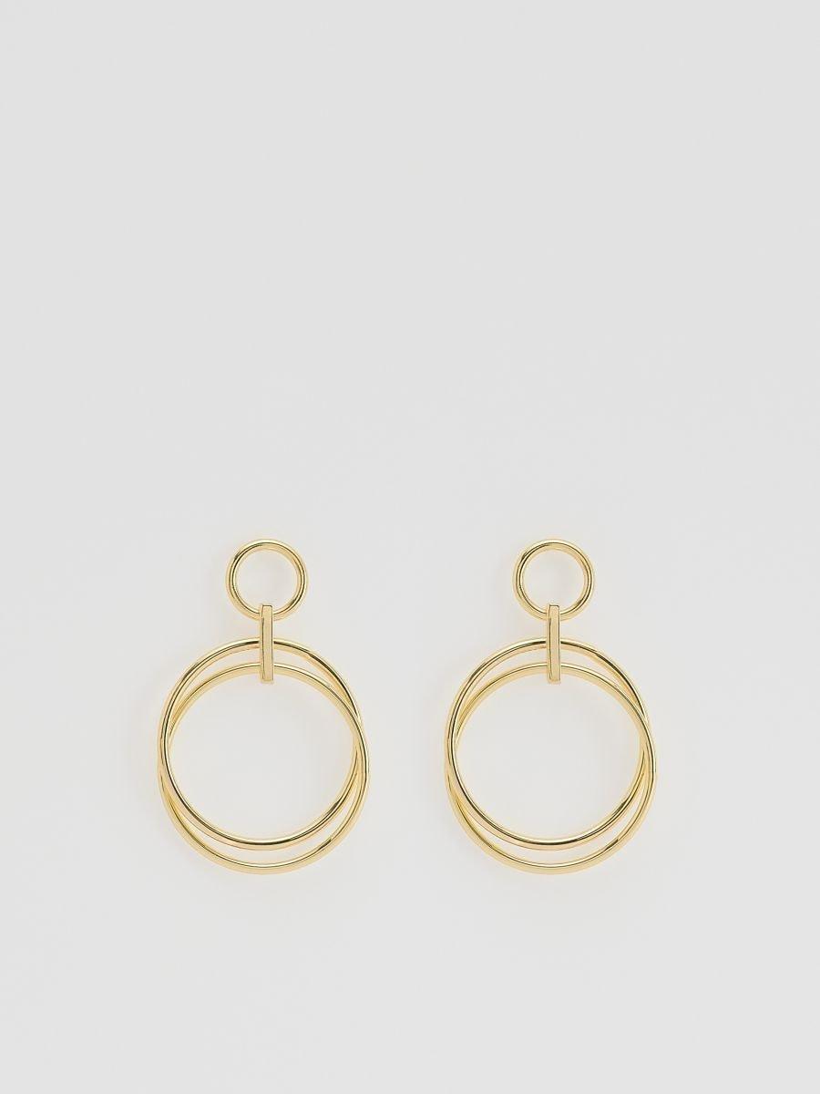 Gold Dangle Earrings, Golden, large image number 1