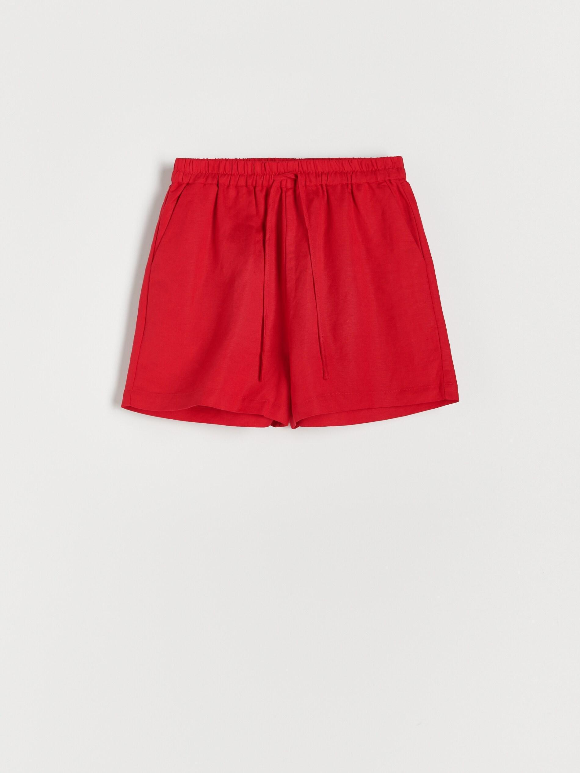 Red Linen Rich Shorts, , large image number 3