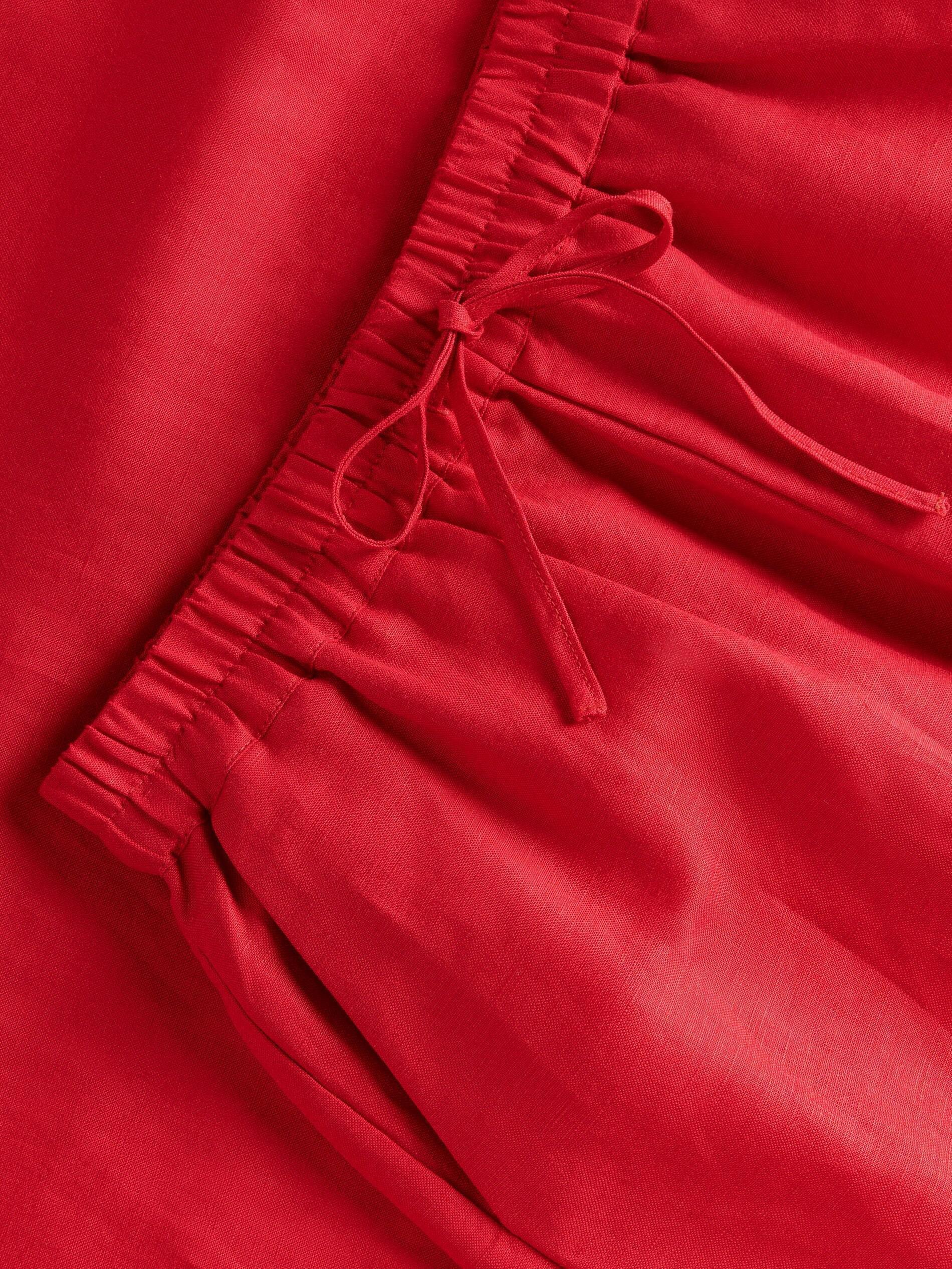 Red Linen Rich Shorts, , large image number 4