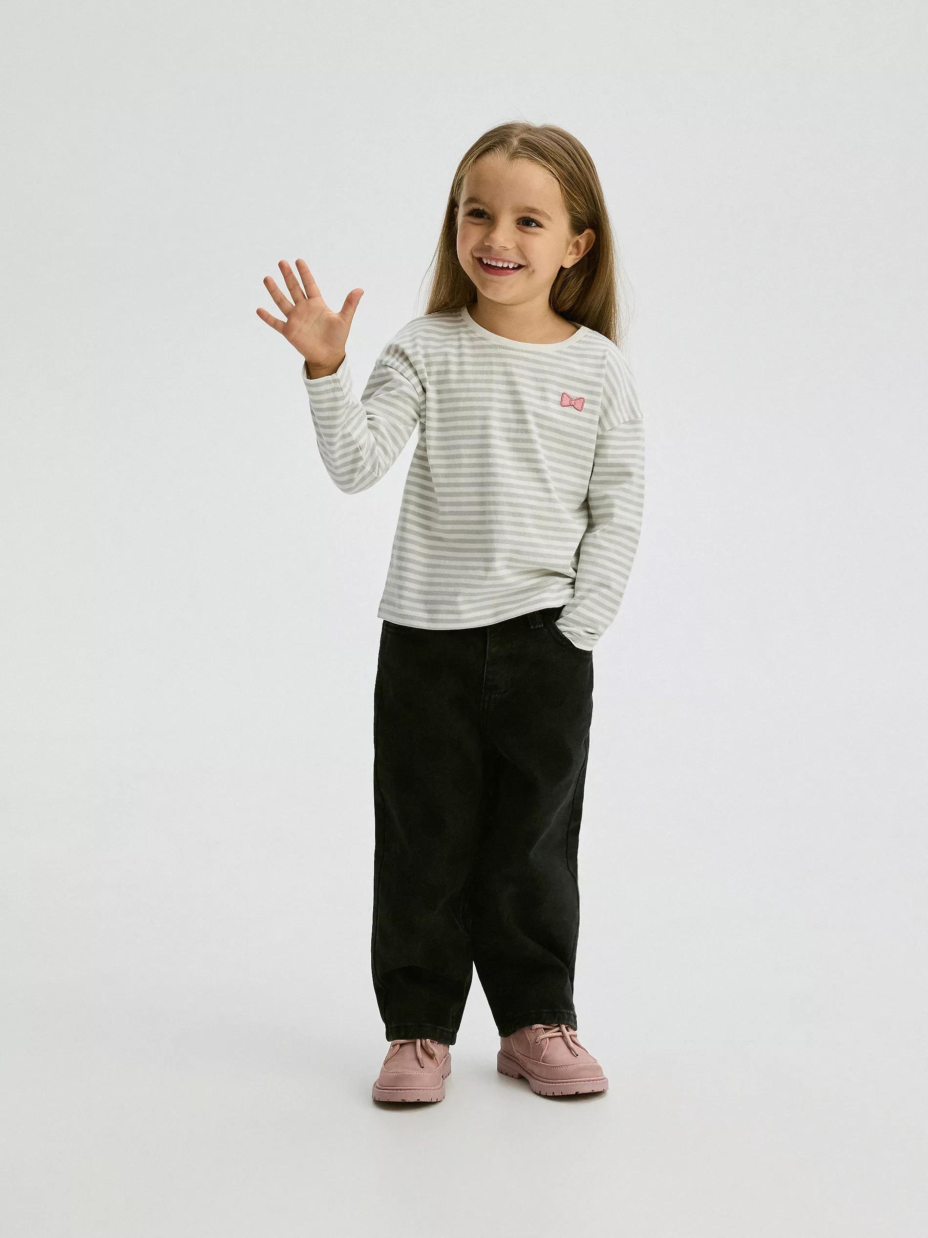 Black Distressed Jeans, Kids Girls, , large image number 1