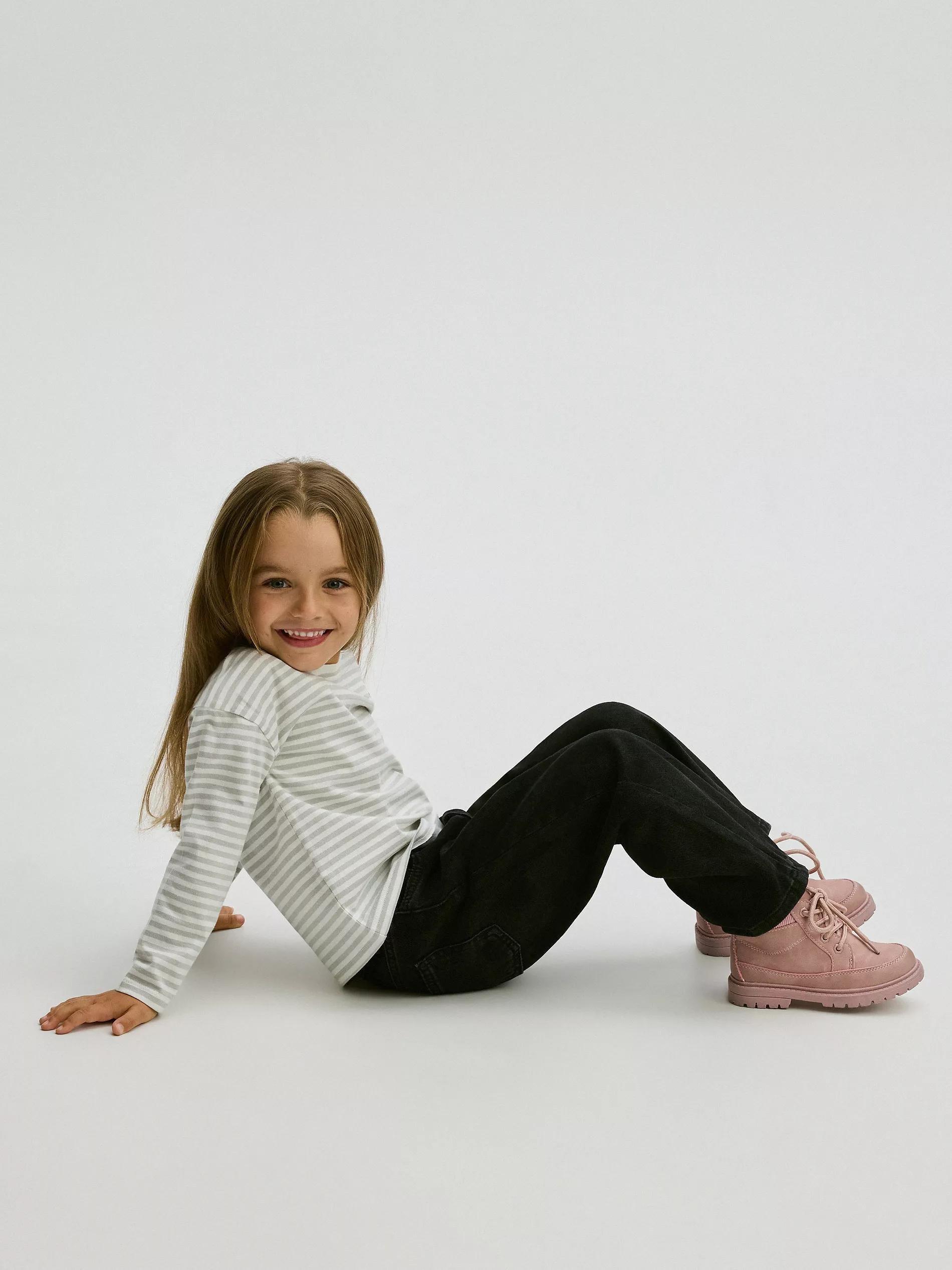 Black Distressed Jeans, Kids Girls, , large image number 2
