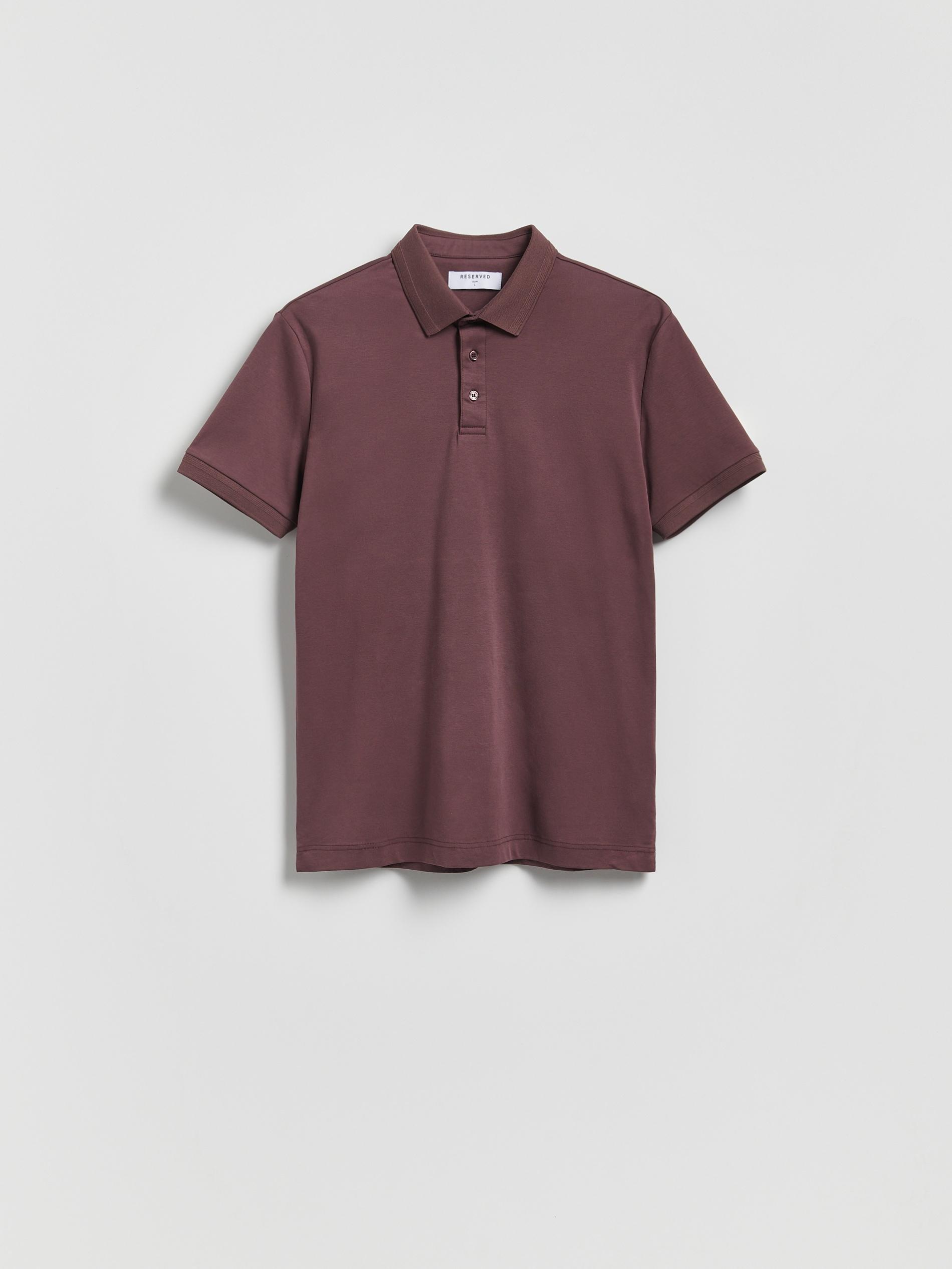 Maroon Slim Fit Cotton Rich Polo Shirt, Burgundy, medium