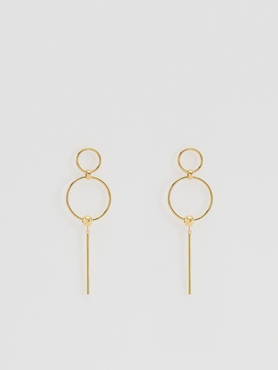 Gold Dangle Earrings, Golden, large image number 0