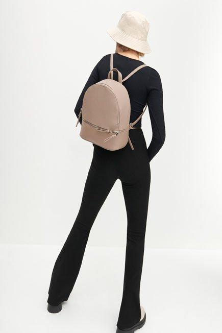 Beige Simple Design Backpack, Women, , large image number 0