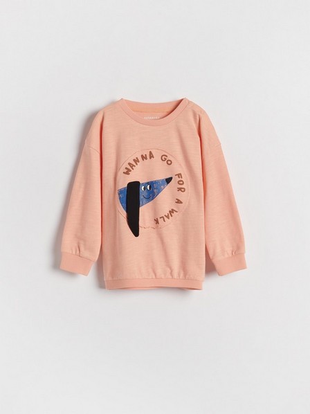 Reserved - Peach Melange Blouse With Application, Kids Boy