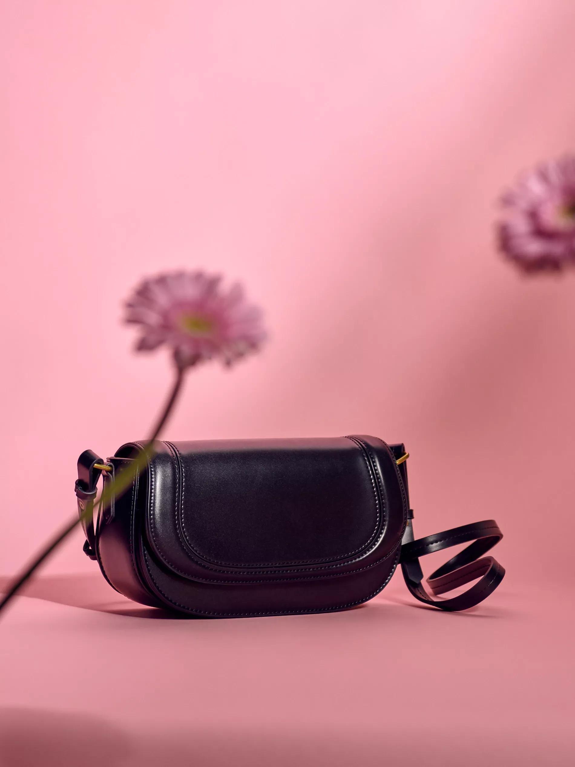 Black Plain Handmade Purse, Black, large image number 0