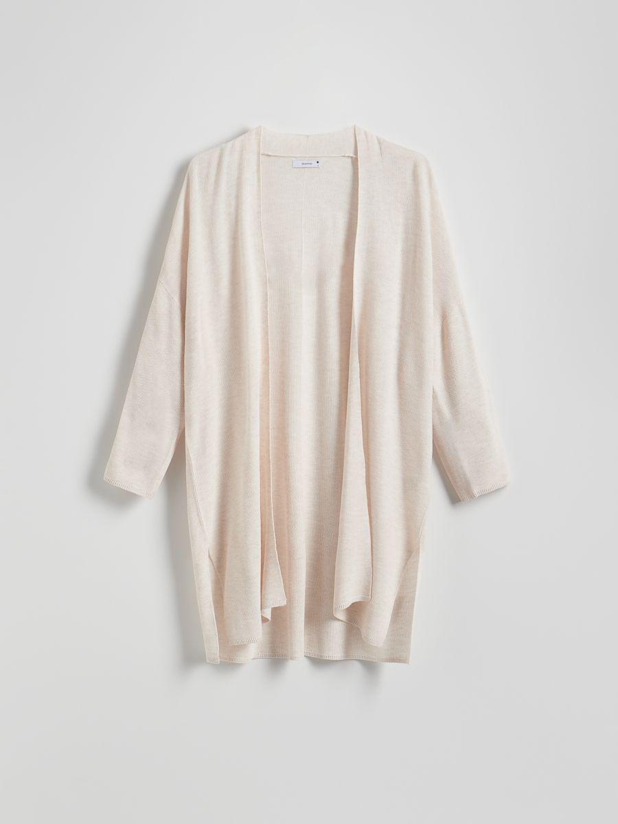 Beige Viscose Blend Cardigan, , large image number 0