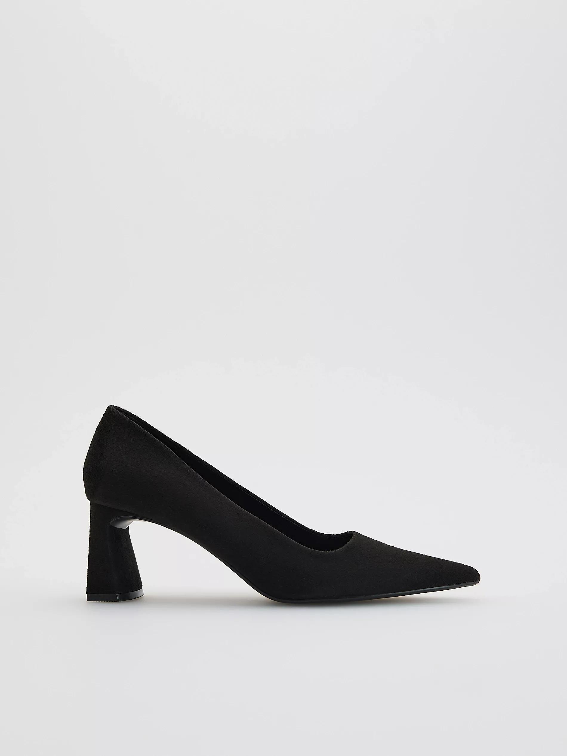 Black Block-Heel Pumps, Black, medium