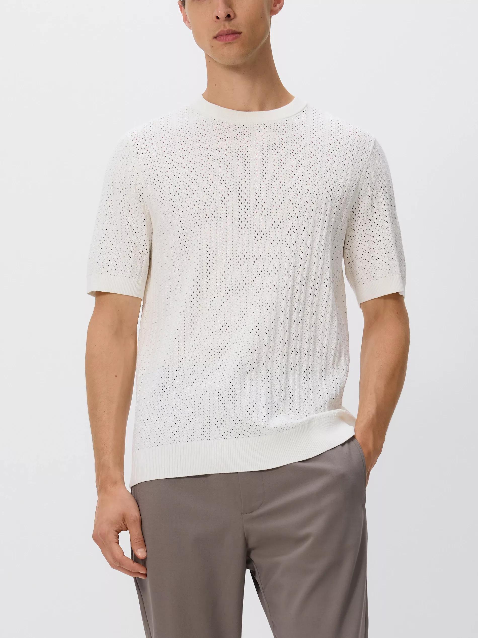 White Openwork Jumper With Viscose Blend, , large image number 2
