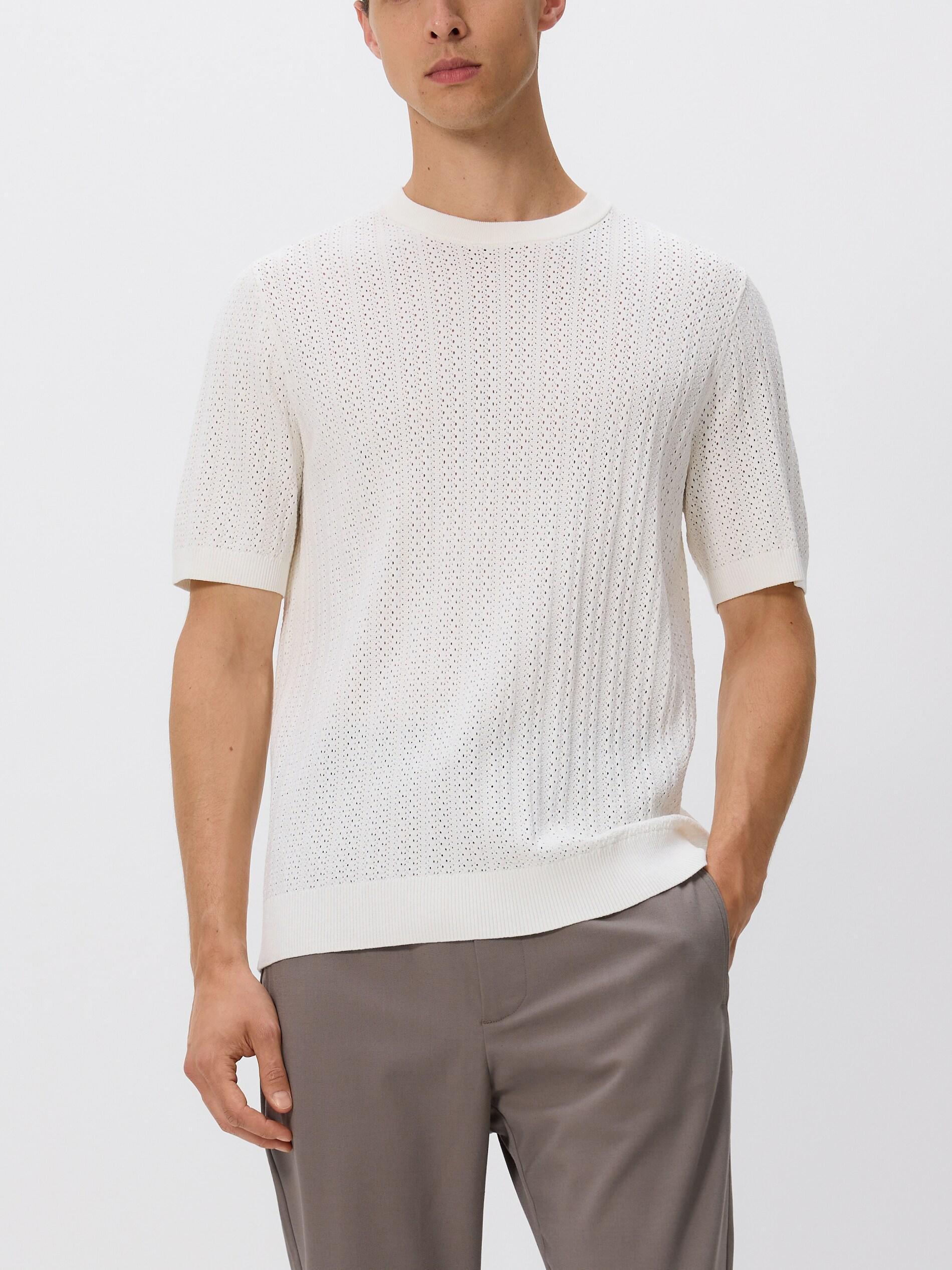 WHITE Openwork jumper with viscose blend, White, medium