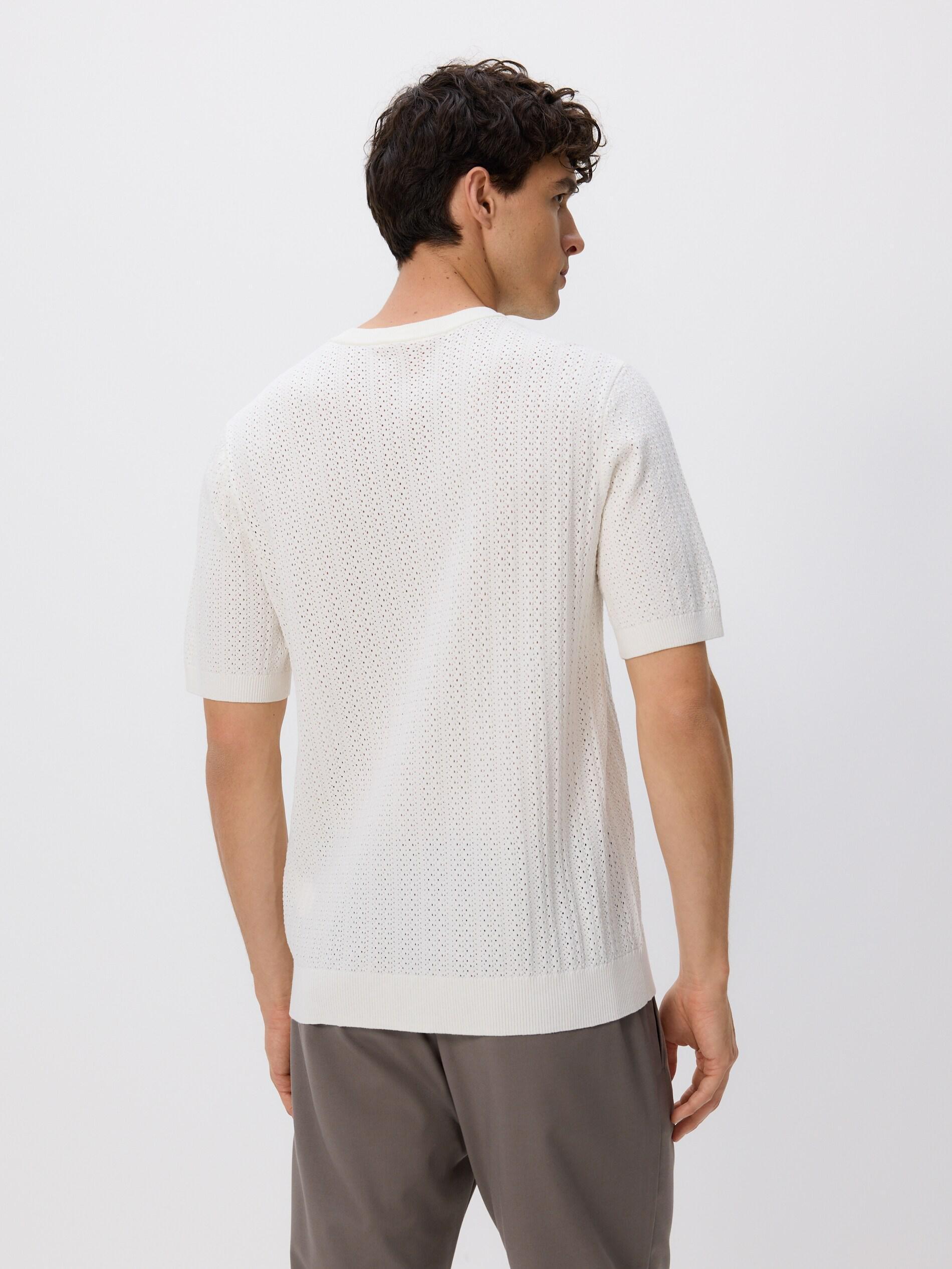 White Openwork Jumper With Viscose Blend, White, large image number 3
