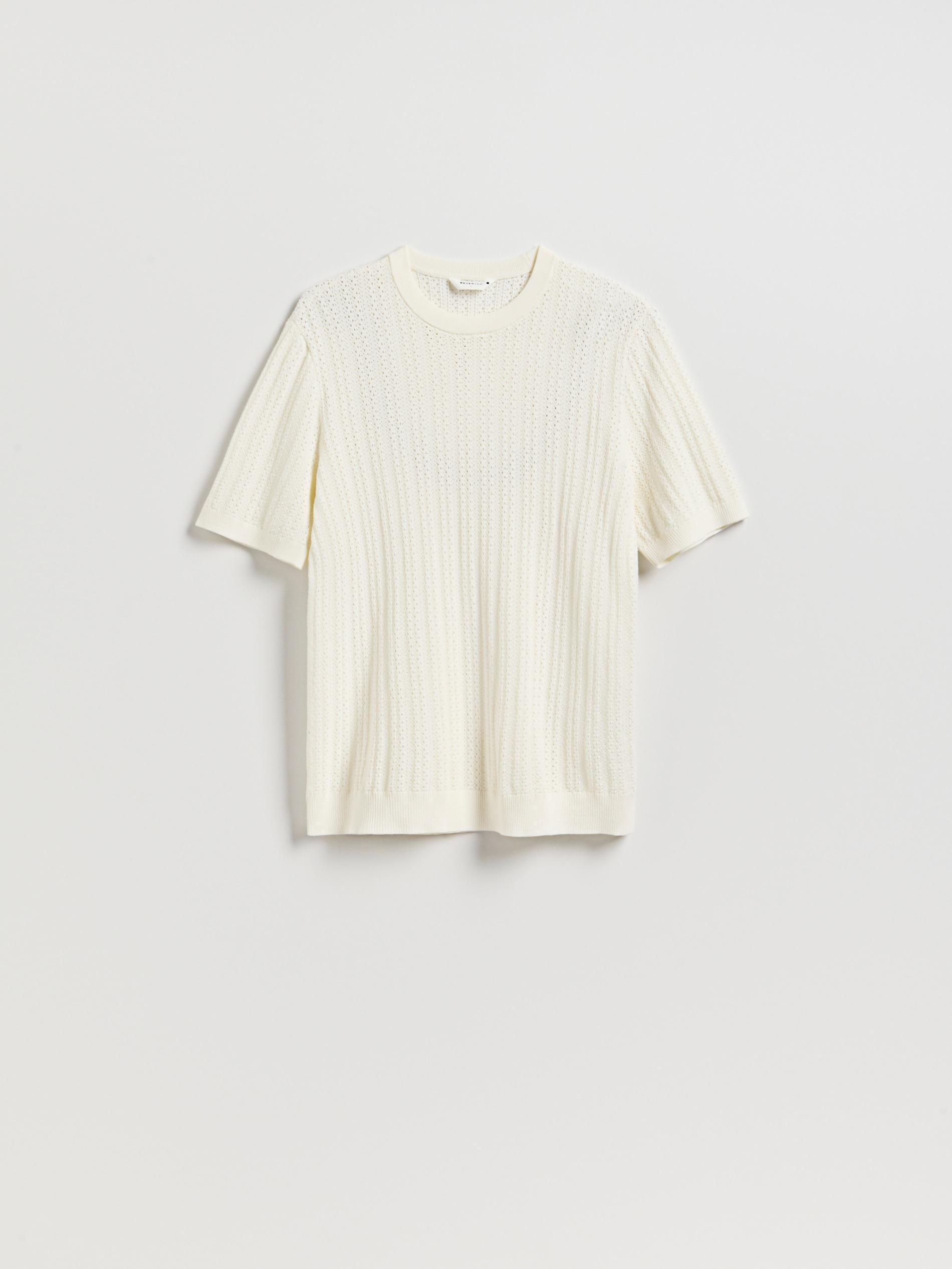 White Openwork Jumper With Viscose Blend, , large image number 4
