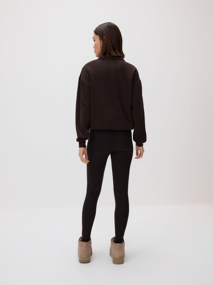 ليجينز غني بالقطن بني, Brown, medium