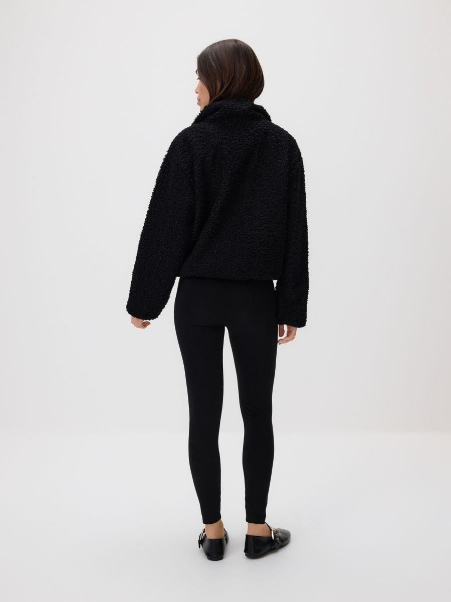 Black Cotton Rich Leggings, Black, large image number 3