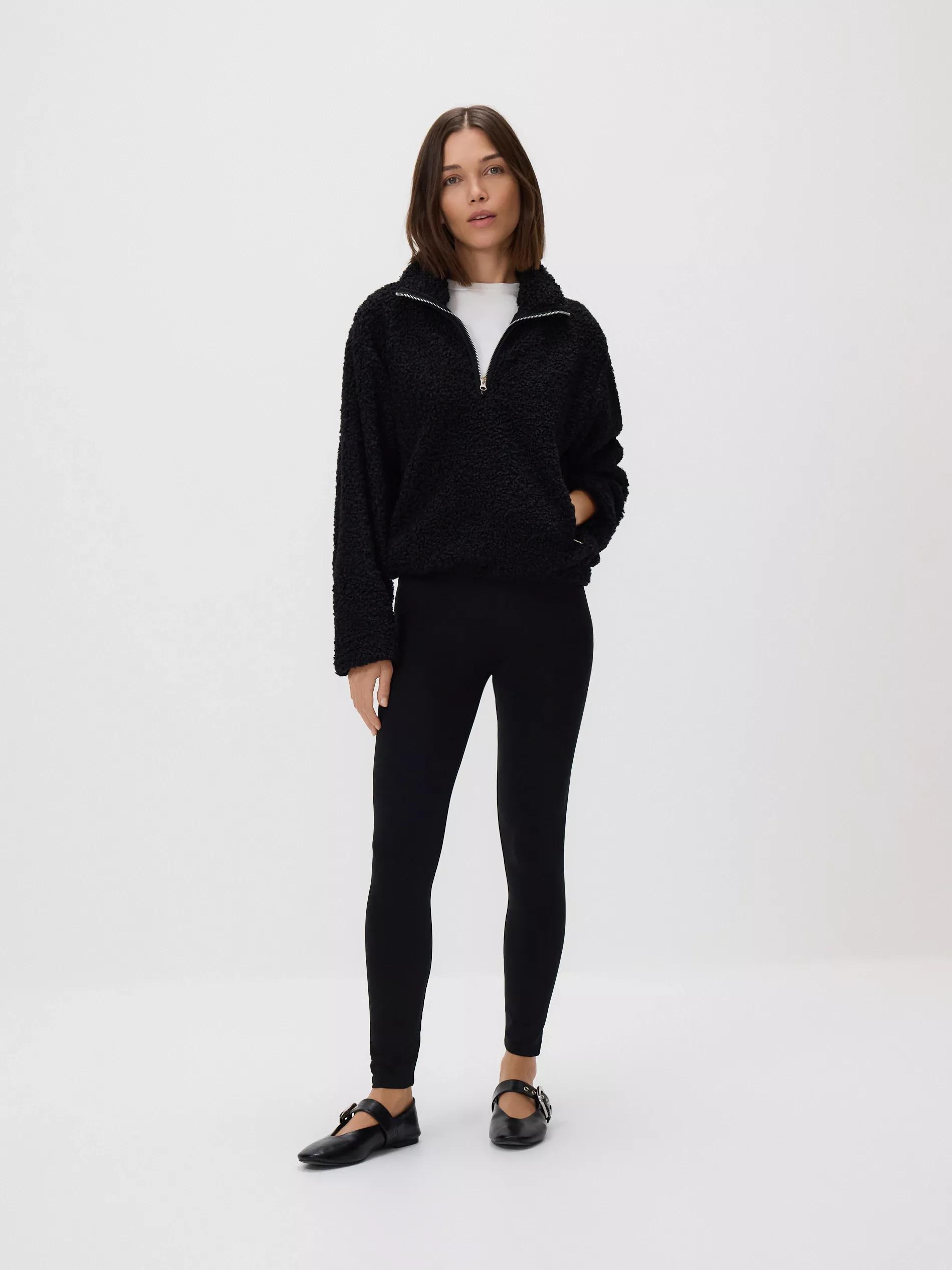 Black Cotton Rich Leggings, Black, large image number 4