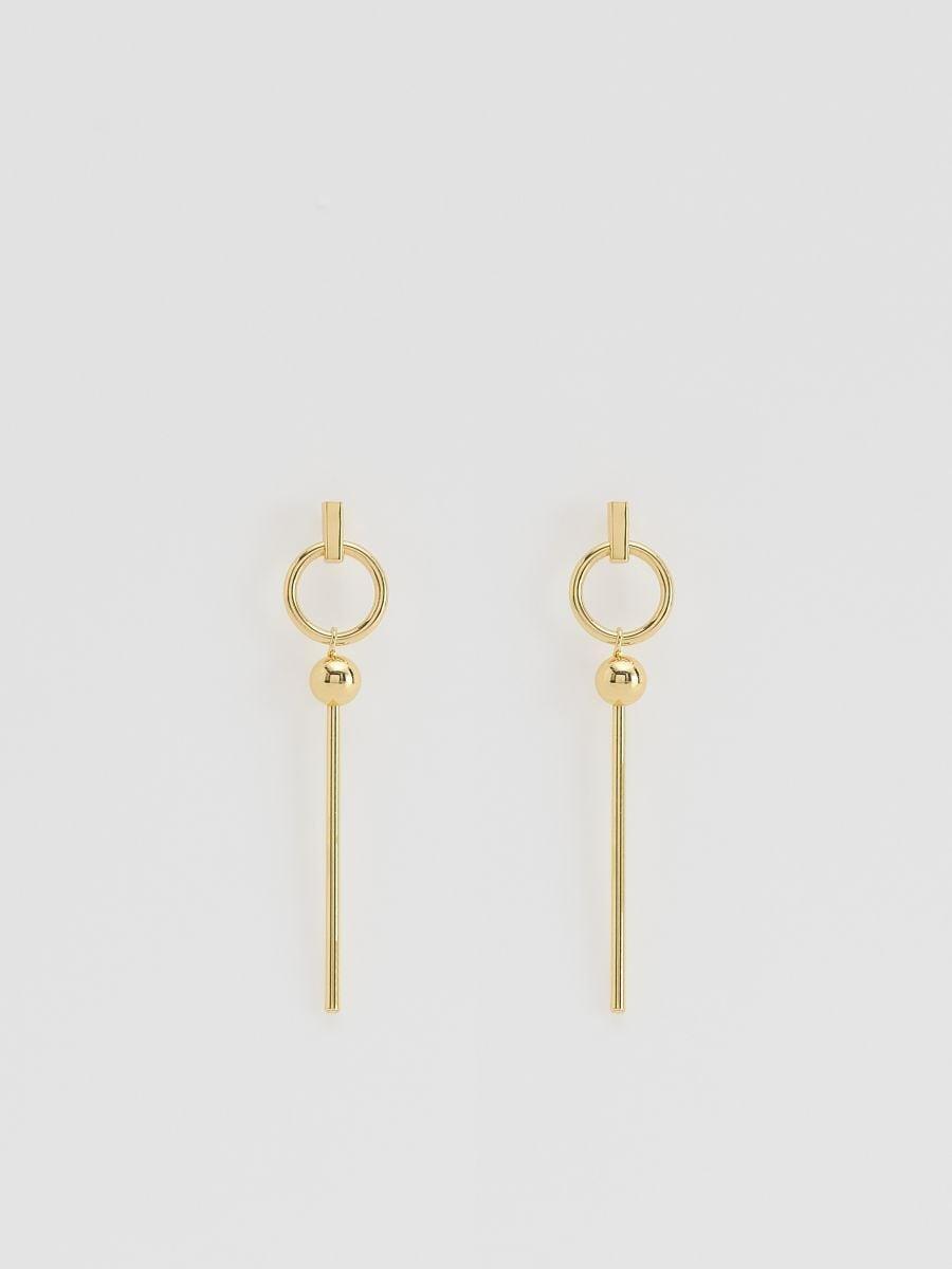 Gold Dangle Earrings, Golden, large image number 0