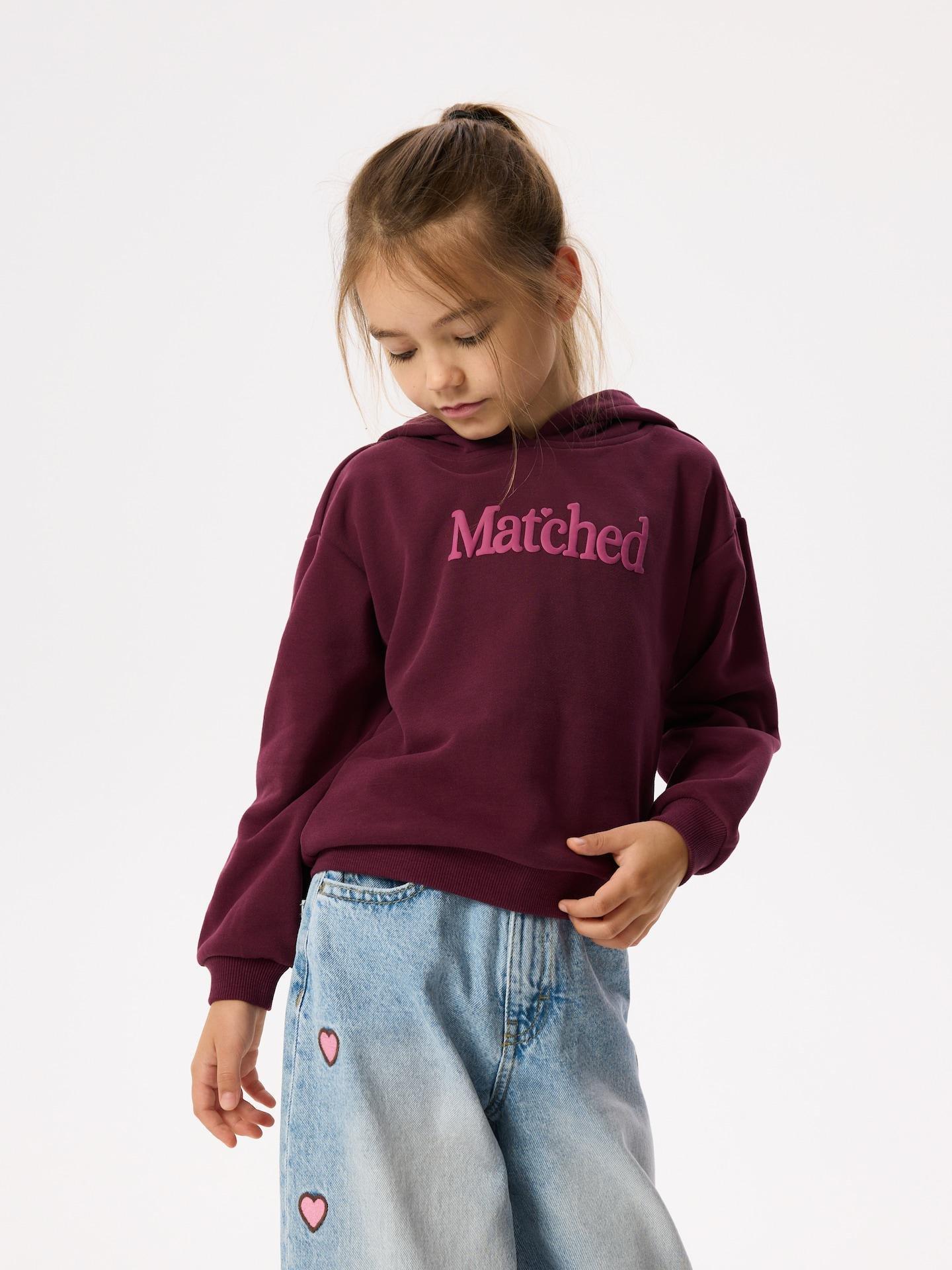 Red Printed Sweatshirt, Burgundy, medium