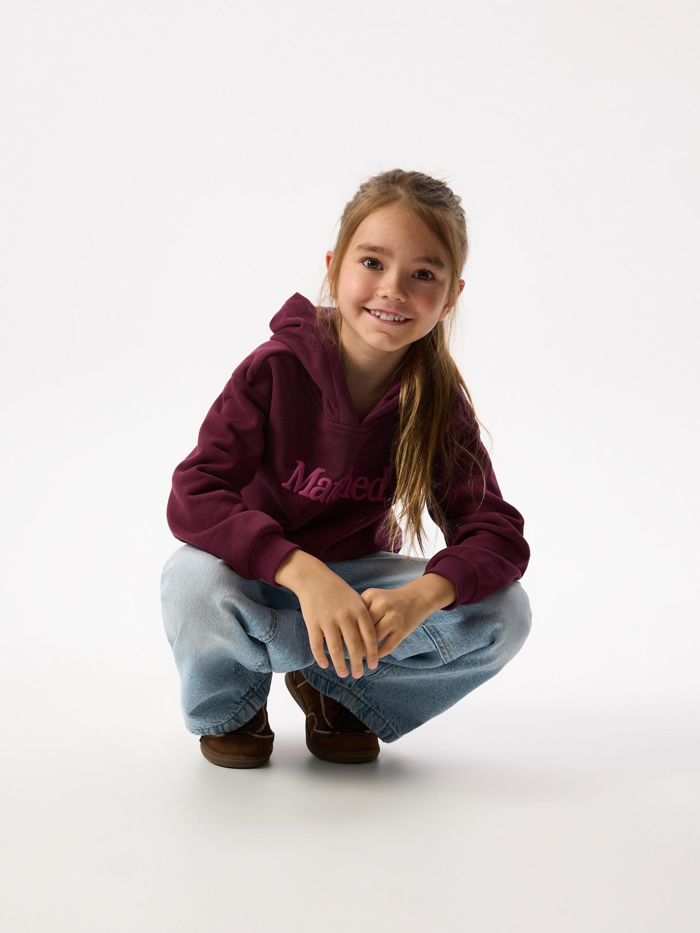 Red Printed Sweatshirt, Burgundy, medium