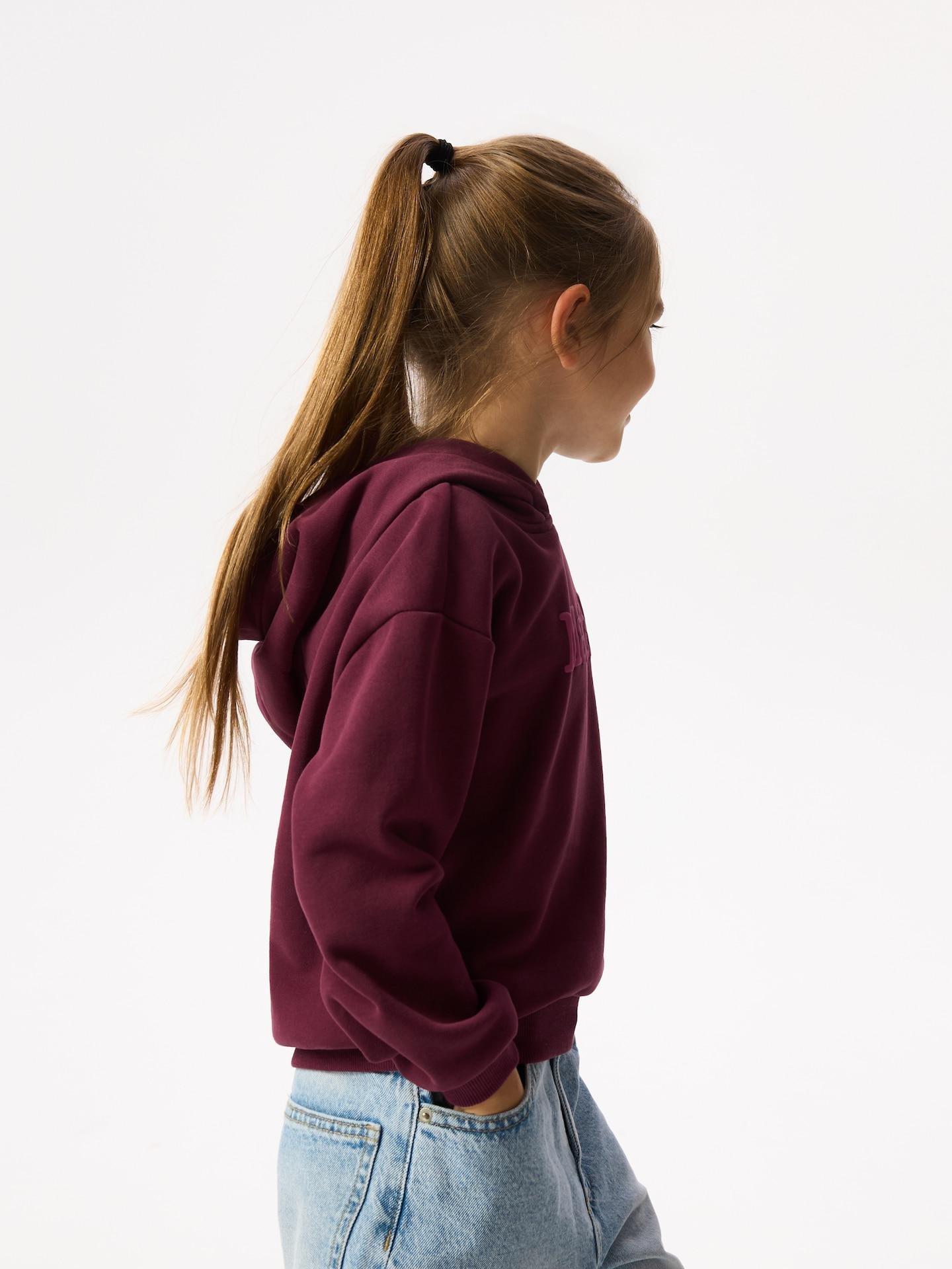 Red Printed Sweatshirt, Burgundy, medium