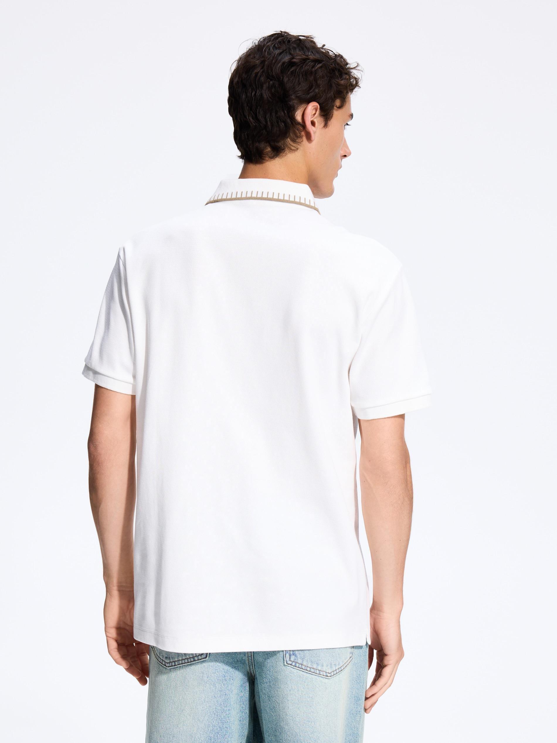 Cream Comfort Fit Polo Shirt, Ivory, large image number 2