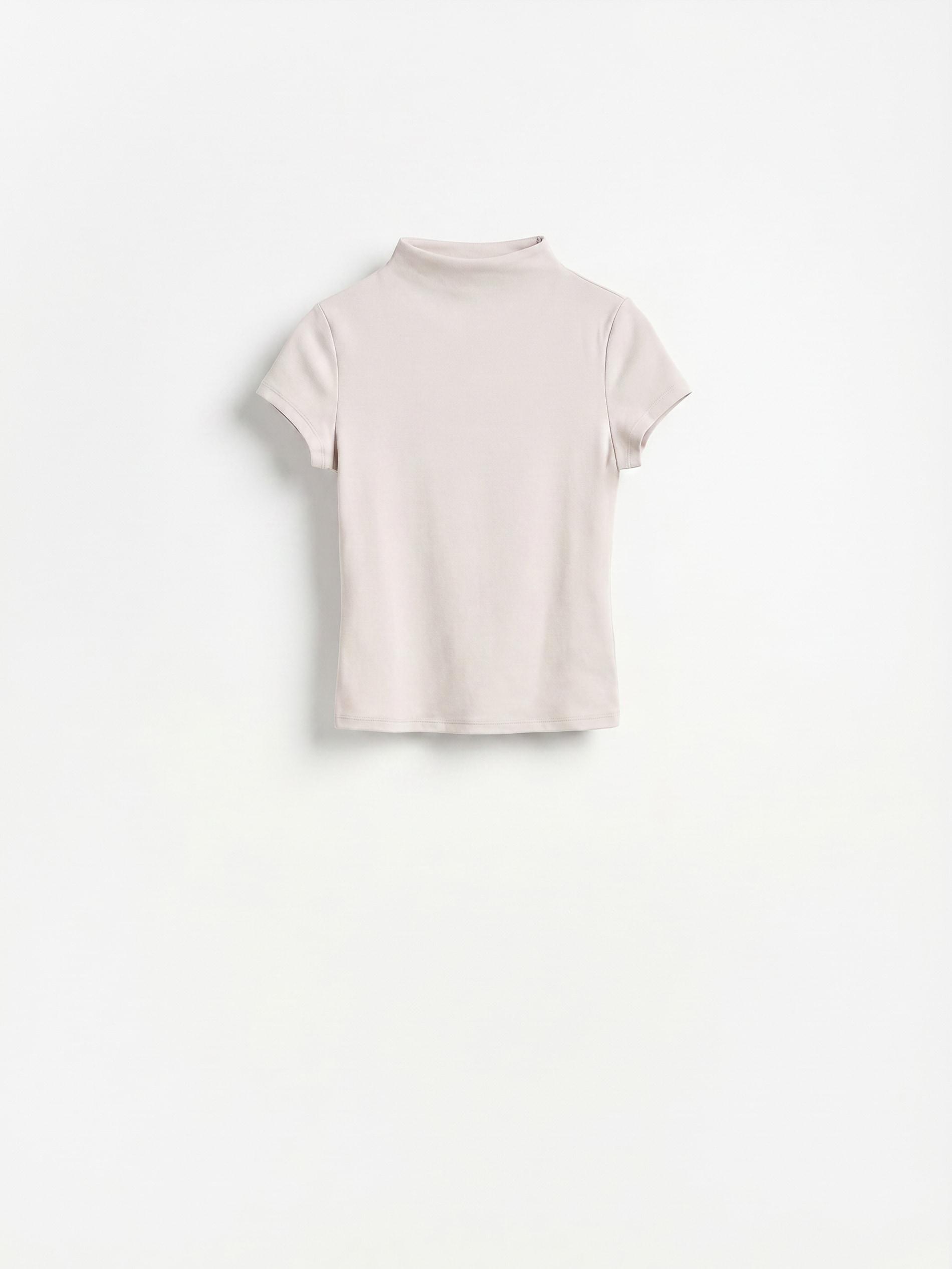 تيشيرت فتحة رقبة عالية بيج, Beige, large image number 4