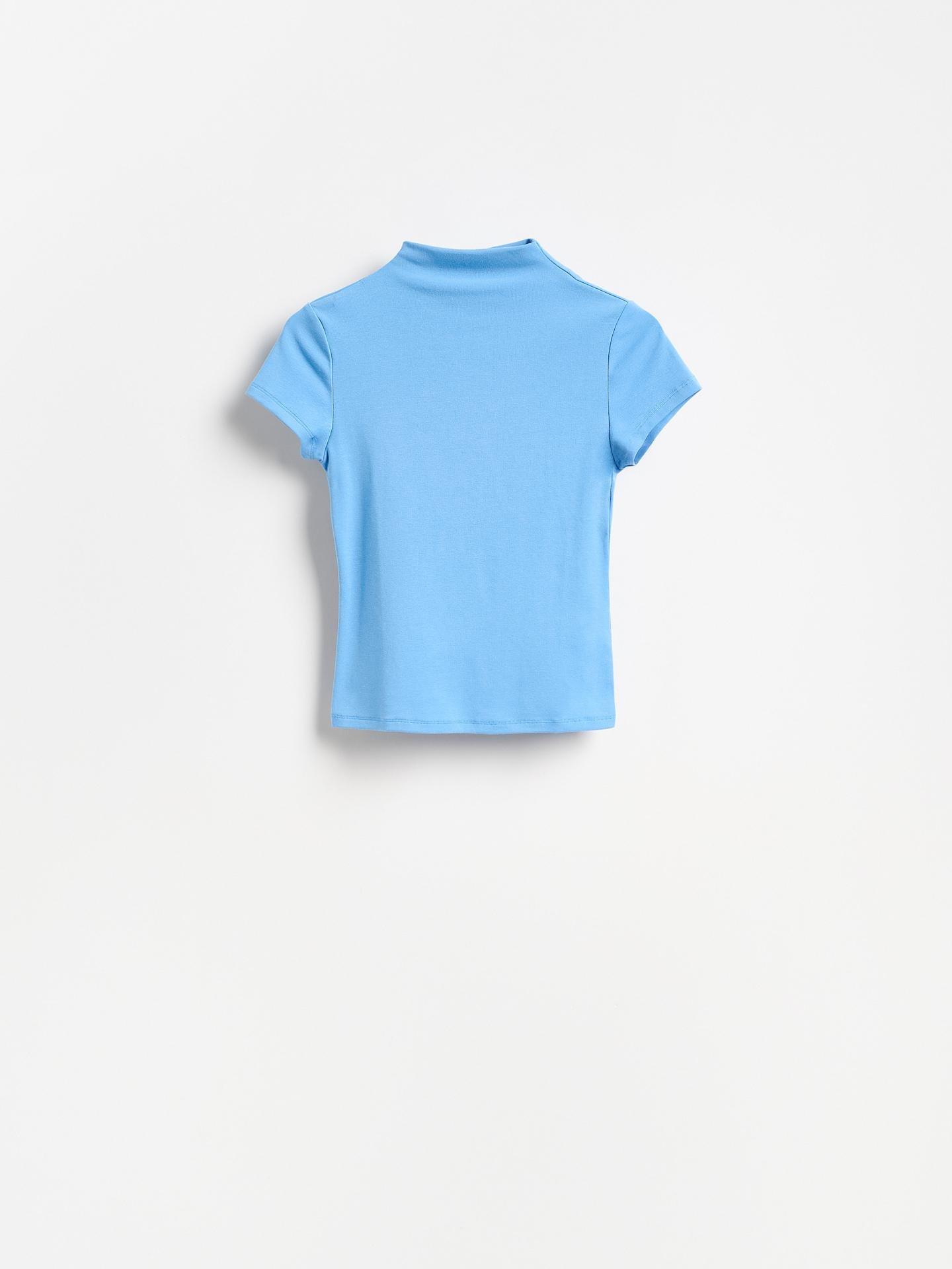 Blue High Neck T-Shirt, Blue, large image number 3