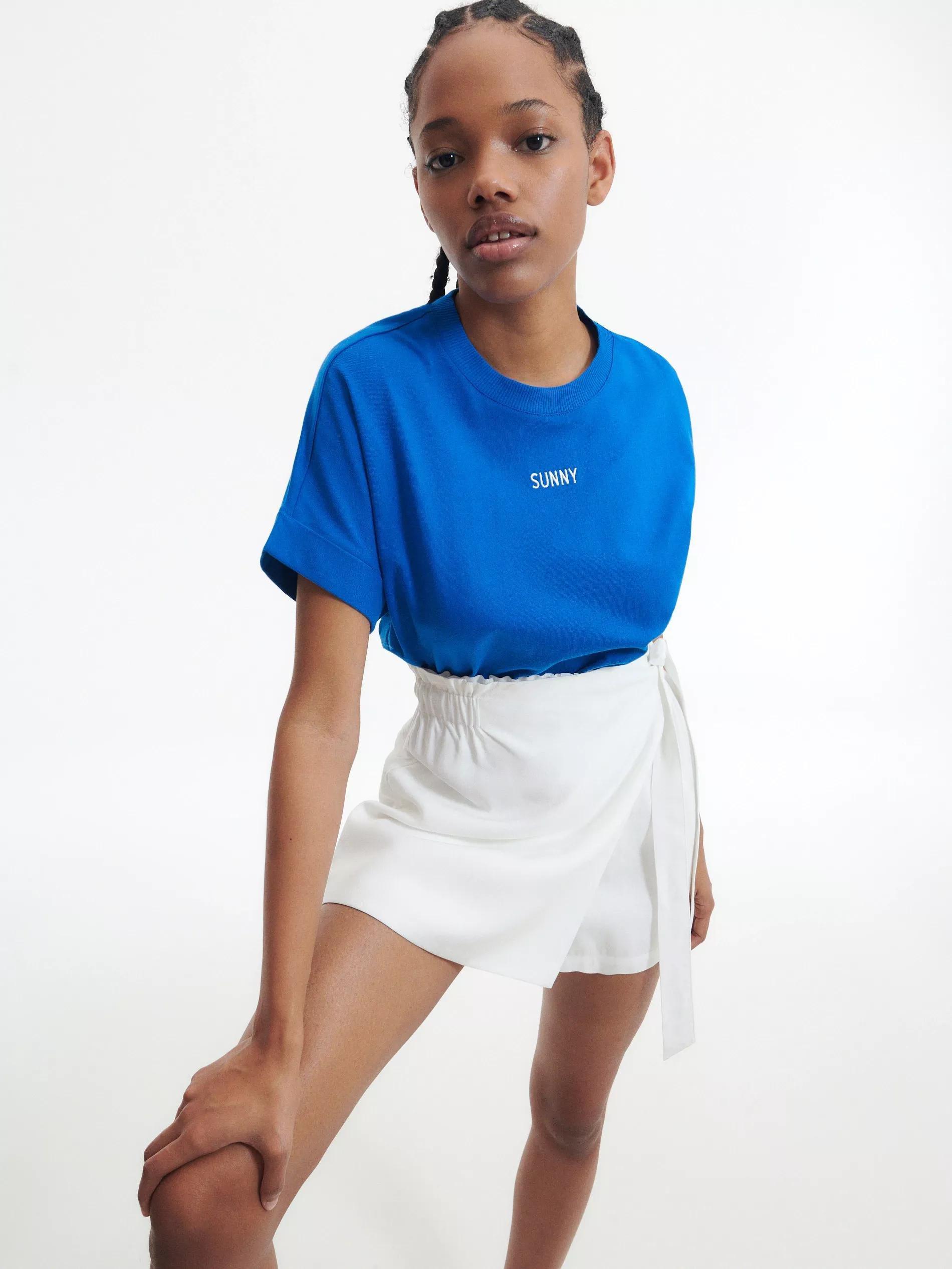Navy T-Shirt With Embroidery, , large image number 0