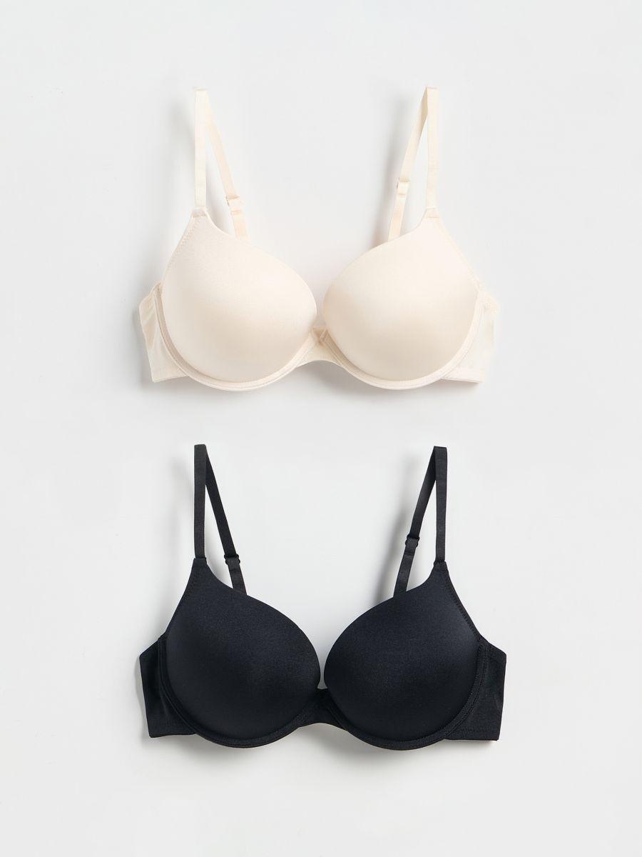 White-Black 2-Pack Bras With Strong Push-Up Effect, , large image number 2