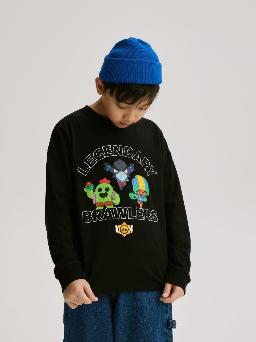 Black Brawl Stars Long Sleeve Shirt, Black, large image number 0