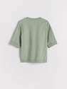 Reserved - Light Green Cotton T-Shirt With Inscription, Kids Boy