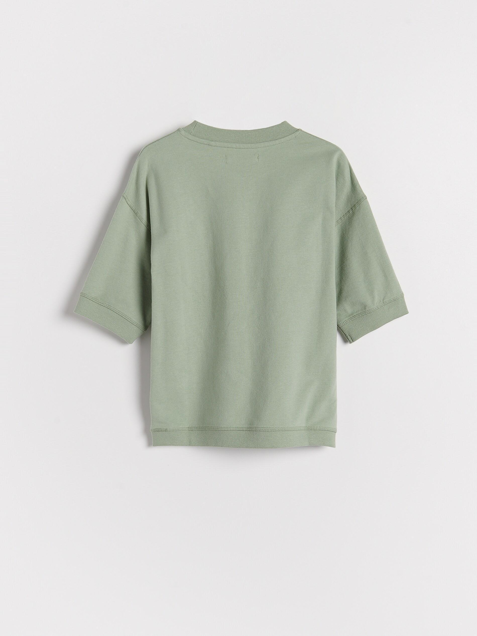Light Green Cotton T-Shirt With Inscription, Kids Boy, , large image number 3