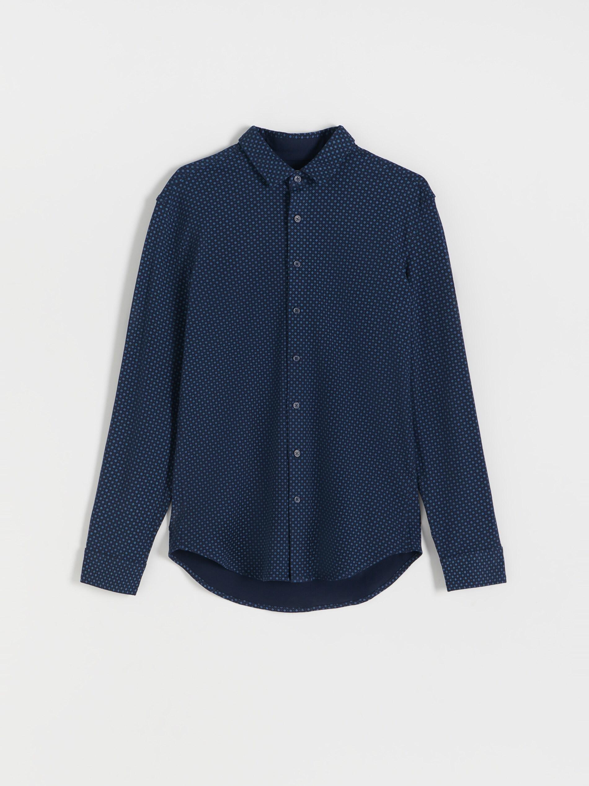 Navy Slim Fit Cotton Rich Shirt, , large image number 0