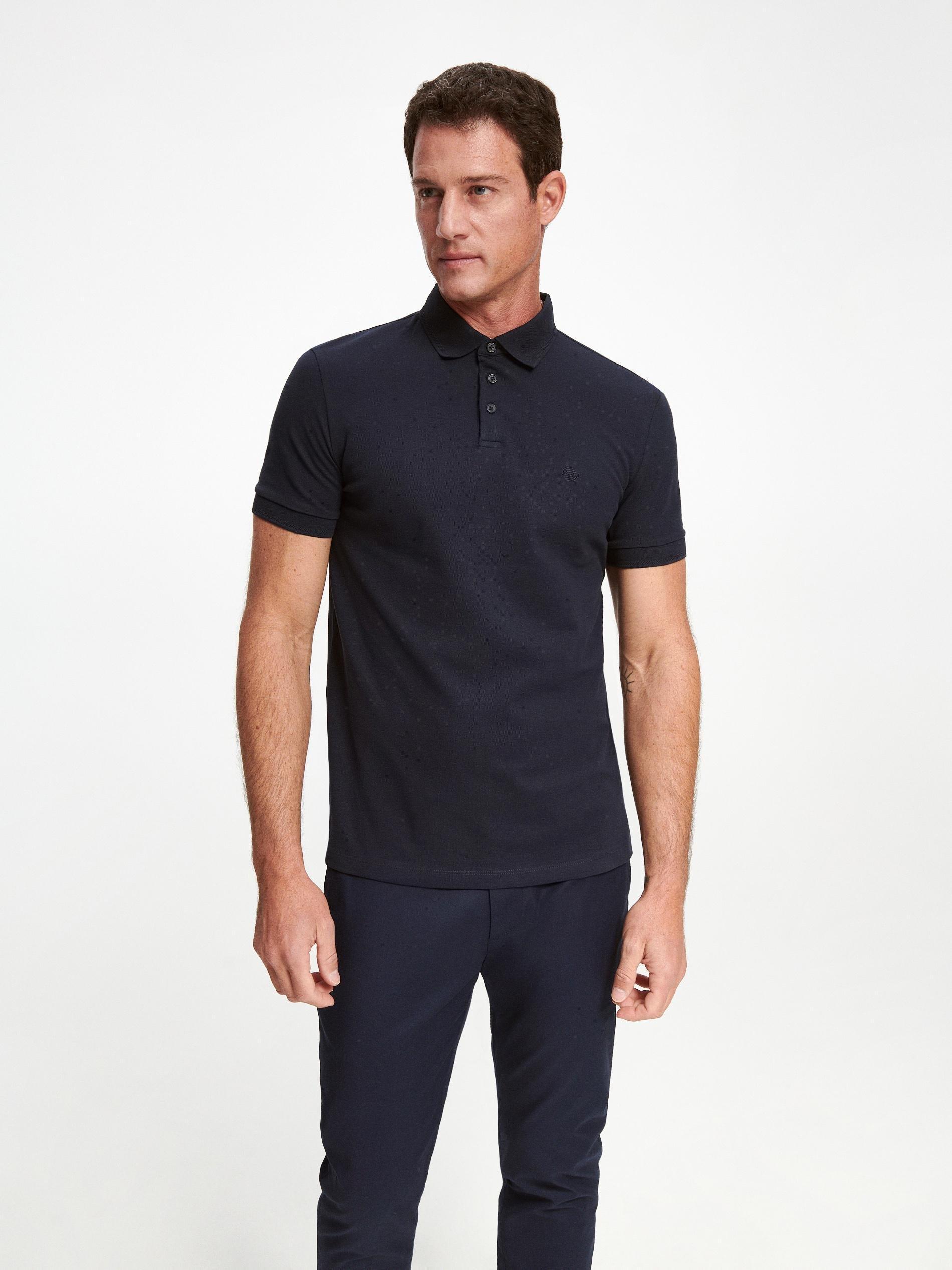 Navy Slim Fit Polo Shirt, , large image number 0