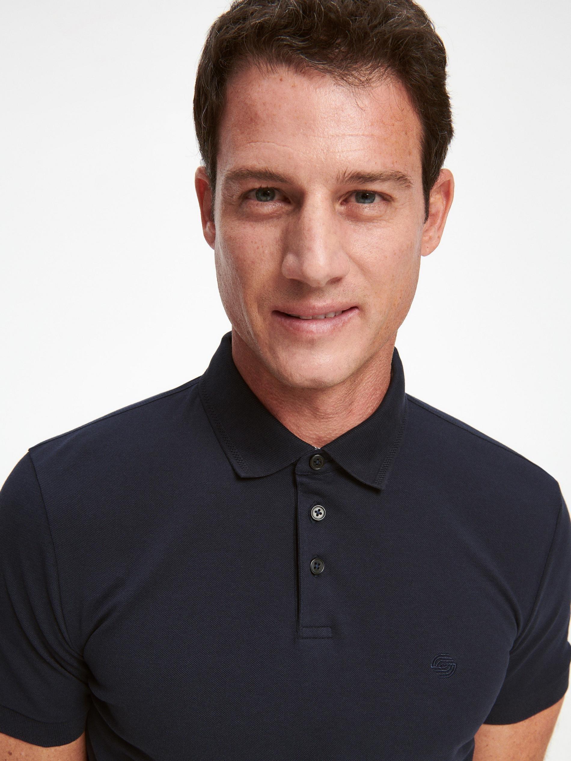 Navy Slim Fit Polo Shirt, , large image number 1