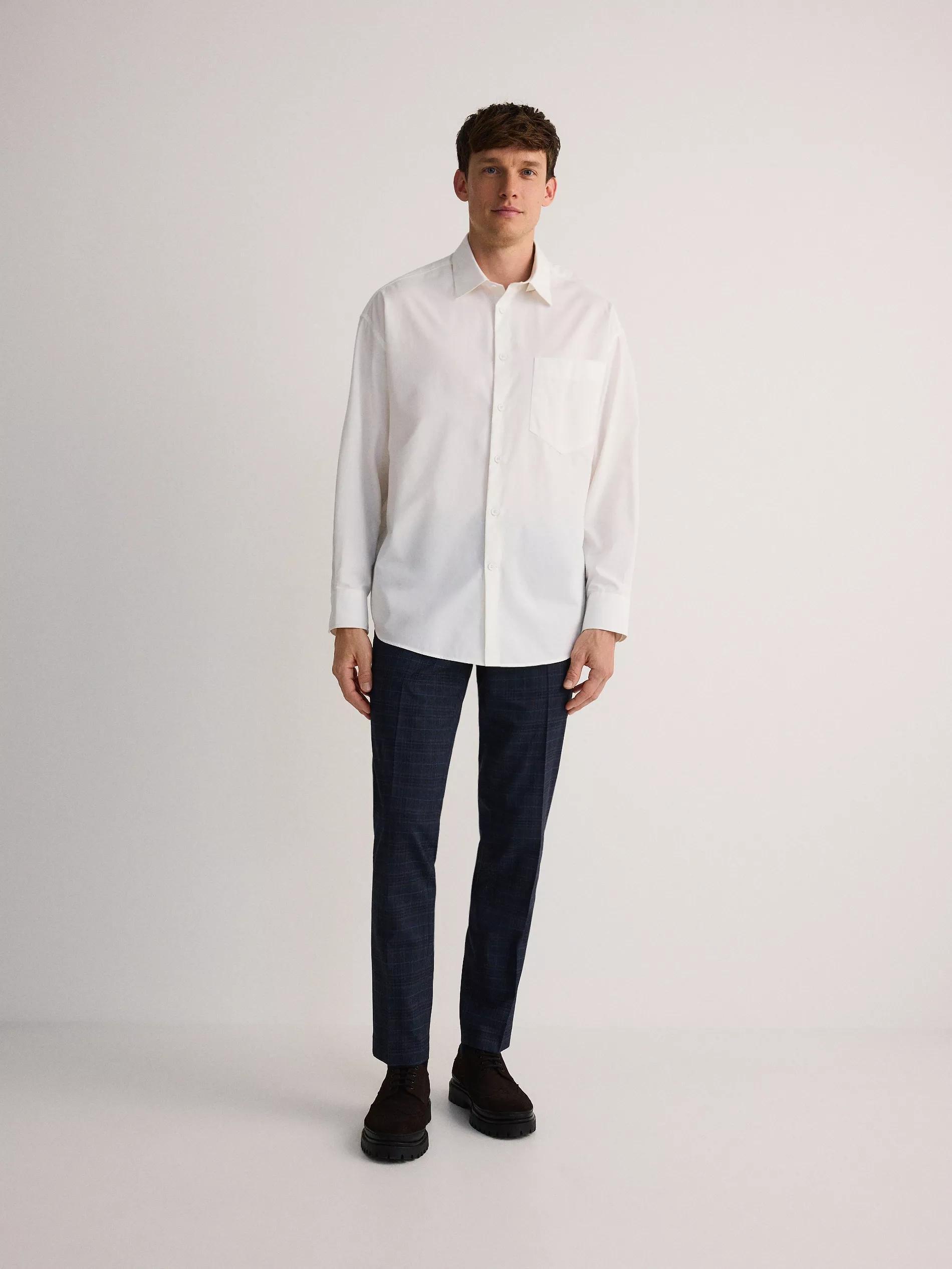 White Boxy Cotton Shirt, , large image number 0