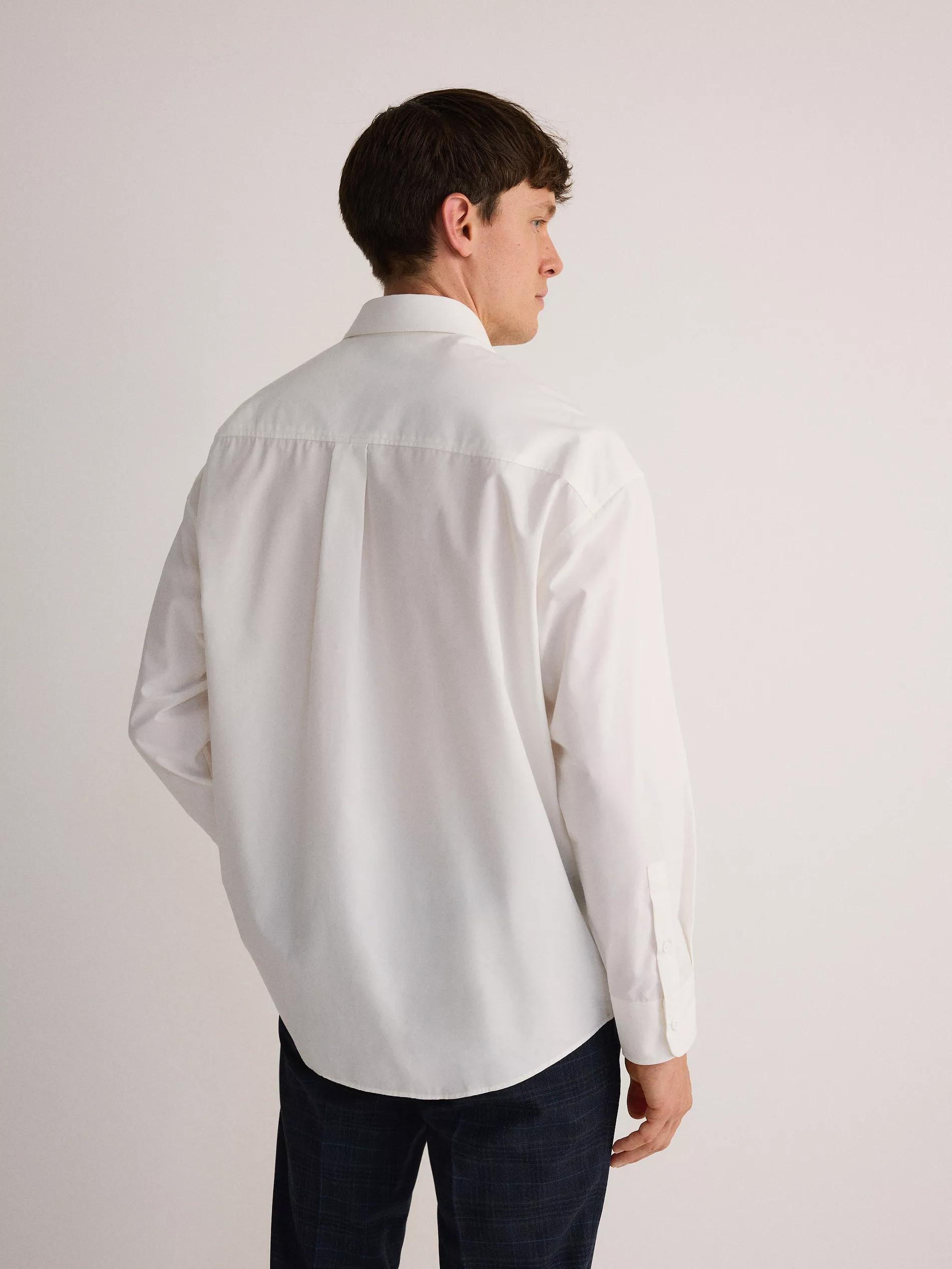 White Boxy Cotton Shirt, , large image number 3