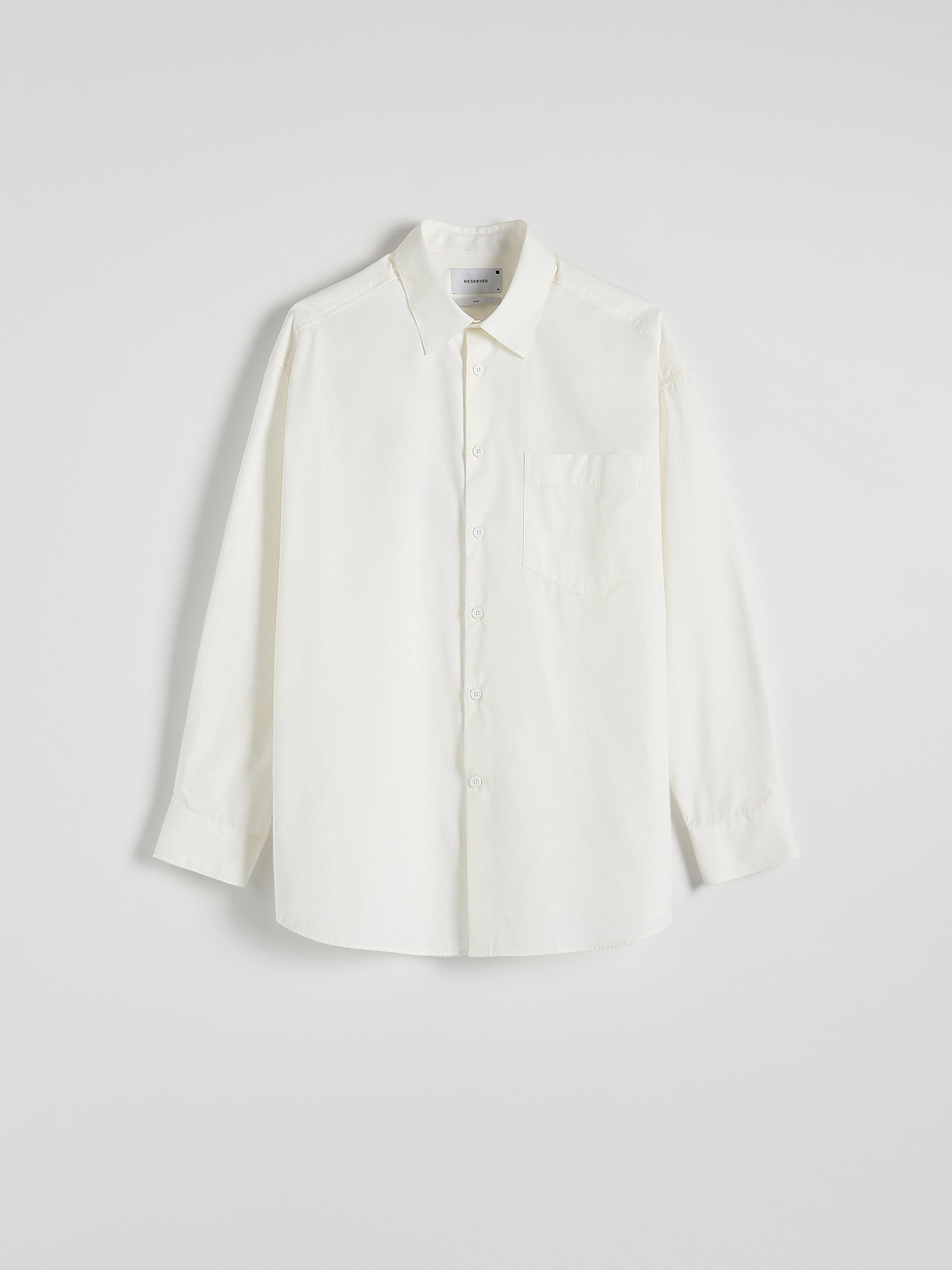 White Boxy Cotton Shirt, , large image number 4