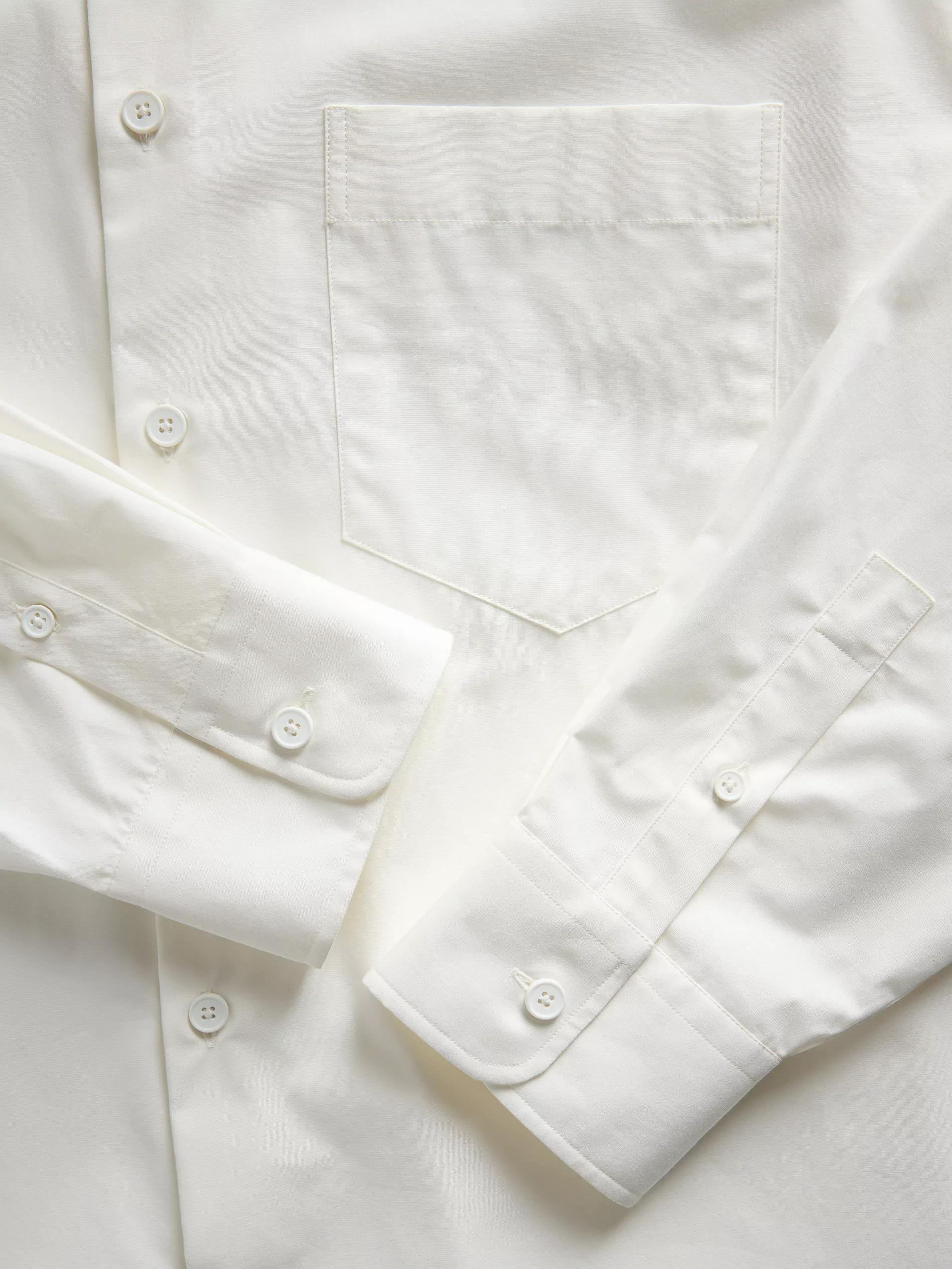 White Boxy Cotton Shirt, , large image number 5