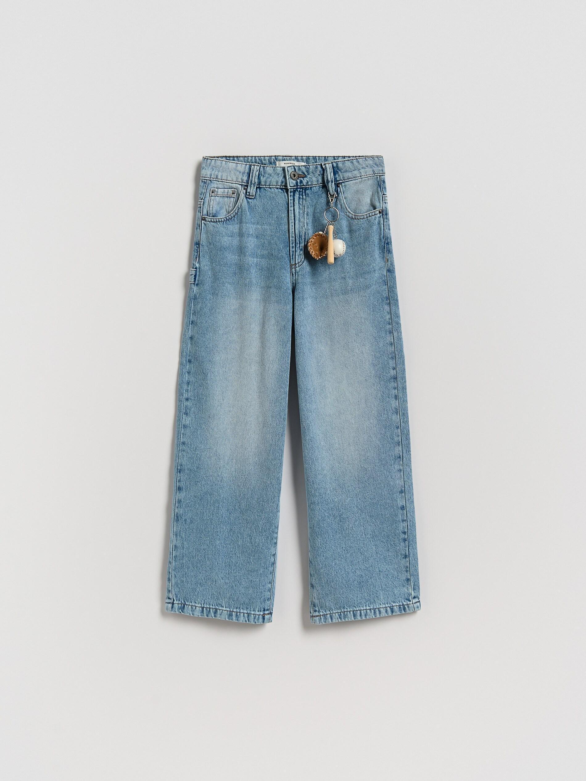 Blue Baggy Jeans With Keychain, Blue, large image number 0