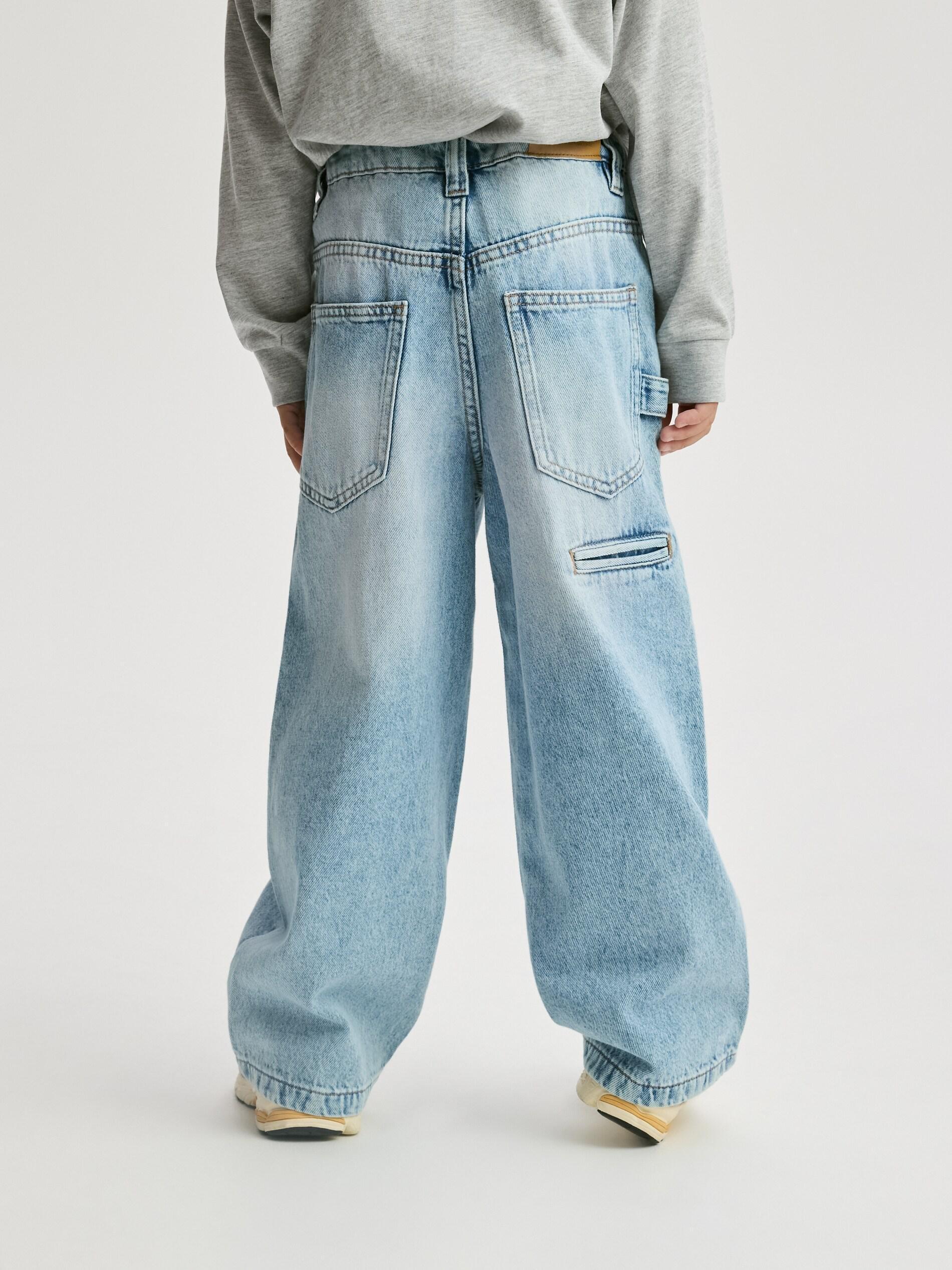 Blue Baggy Jeans With Keychain, Blue, large image number 4