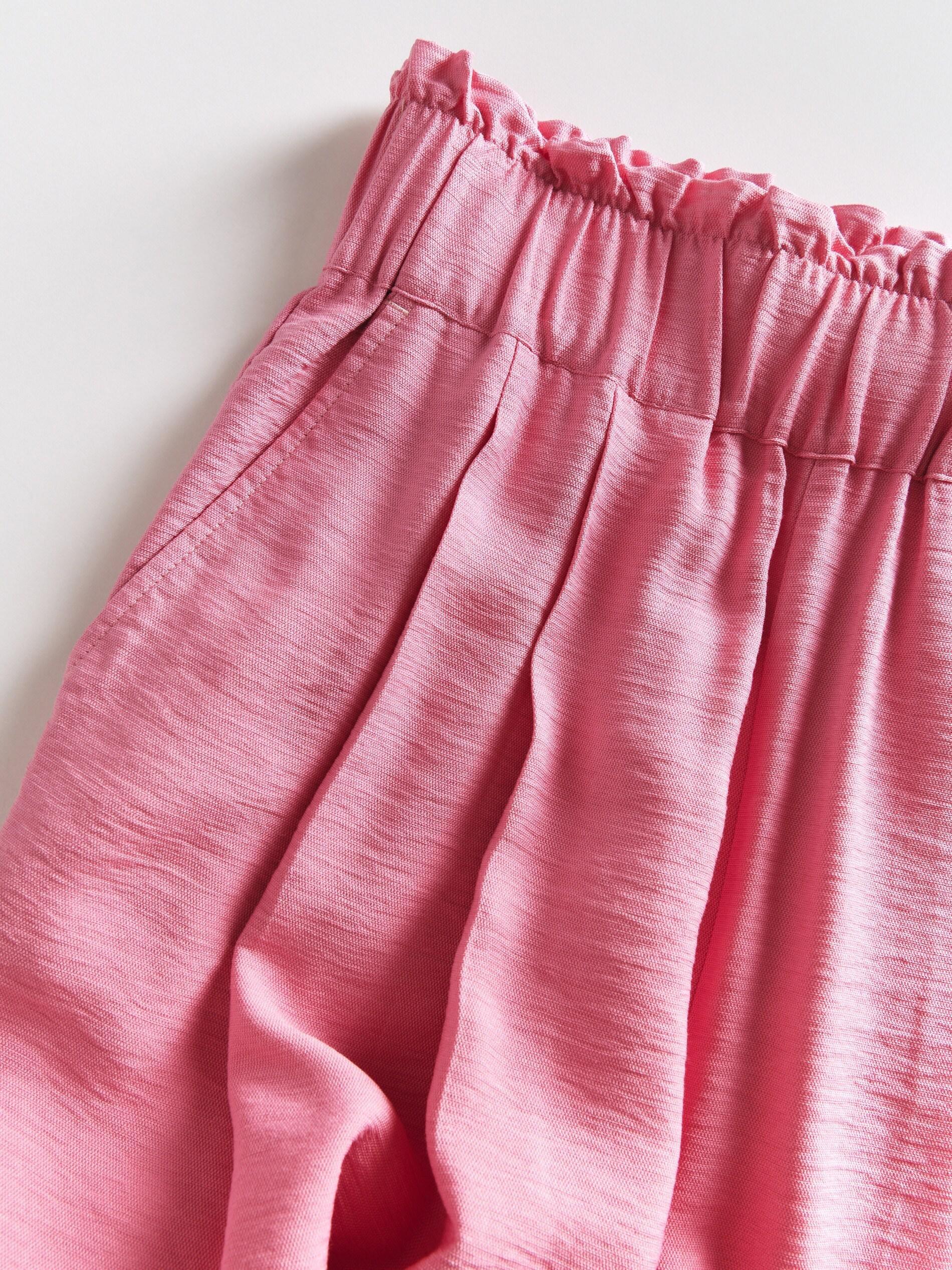 Pastel Pink Viscose Rich Paperbag Trousers, , large image number 5