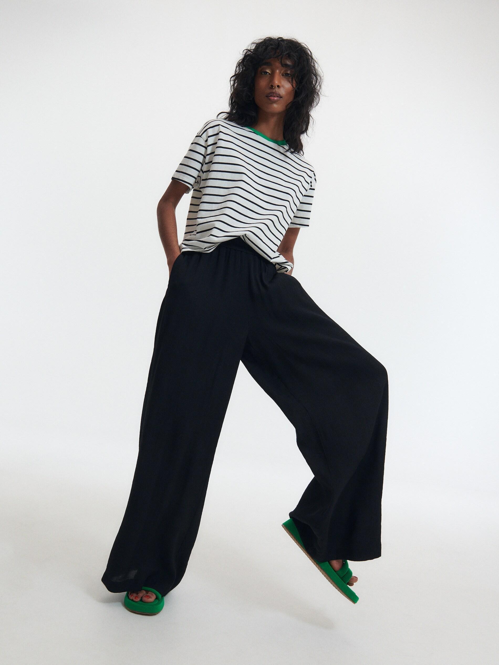 Black Viscose Trousers , , large image number 0