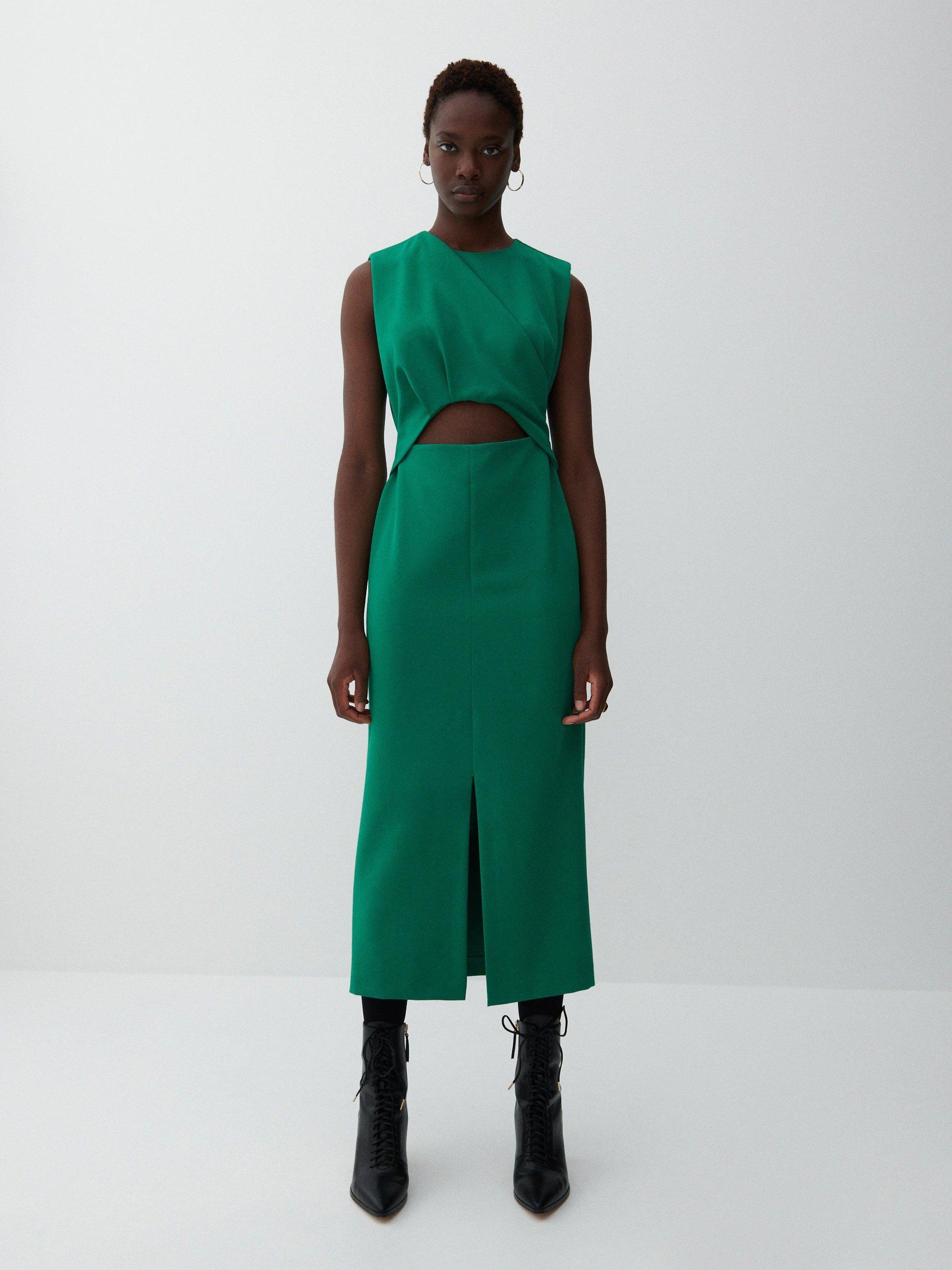 Fresh Green Midi Dress, Women, , large image number 0