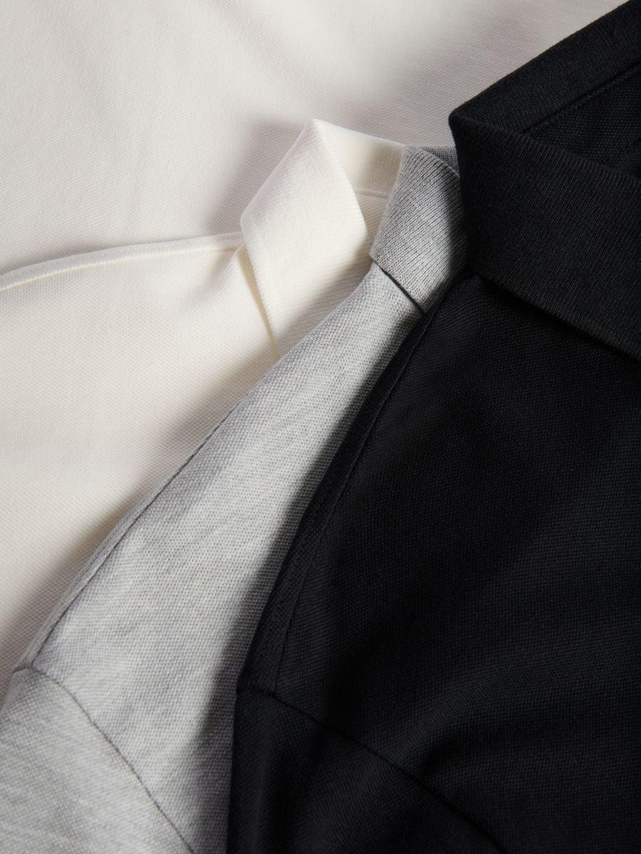 Black Polo Shirt With Long Sleeves, Black, medium