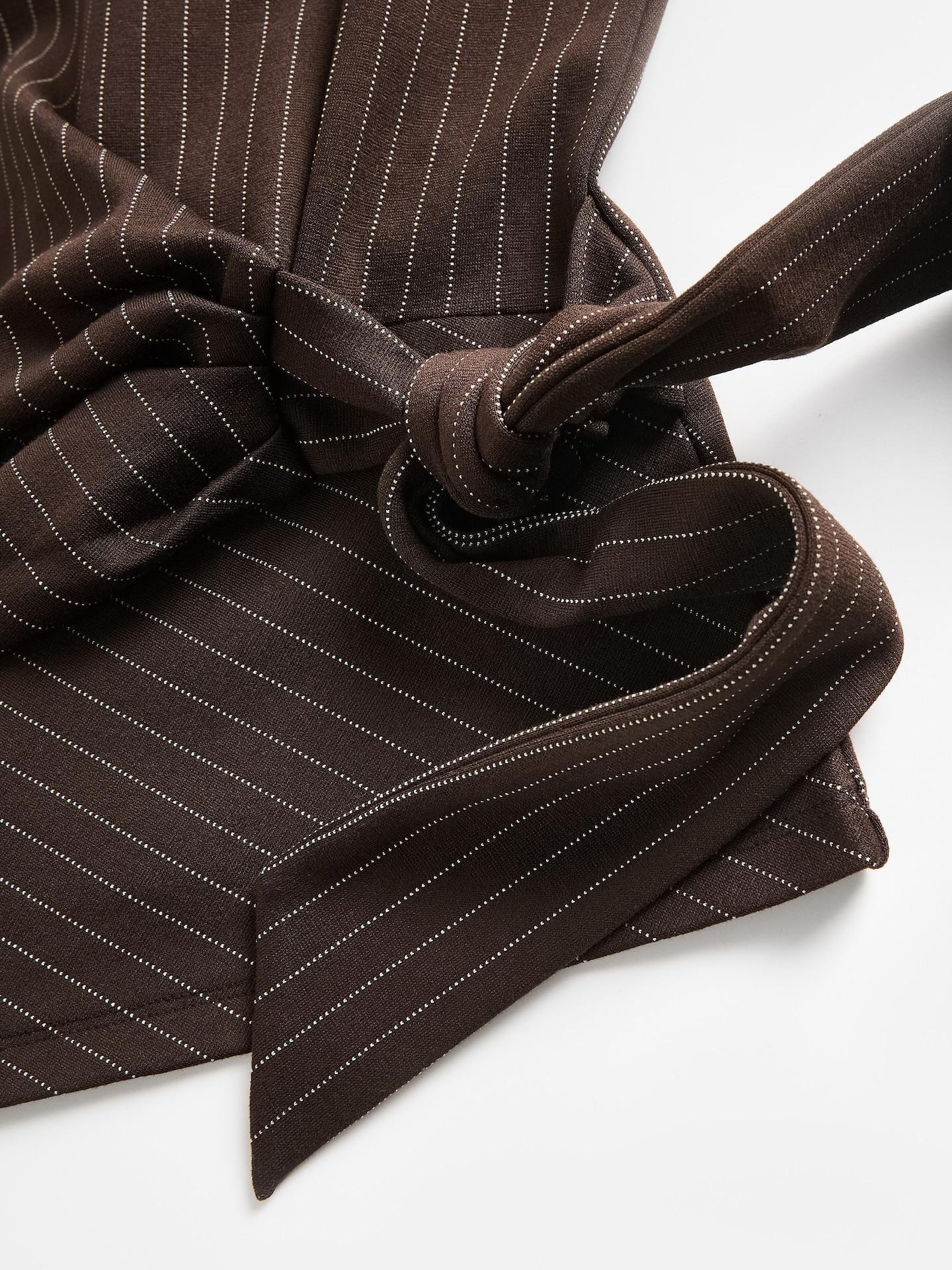 Brown Blouse With Tie Details, Brown, large image number 1