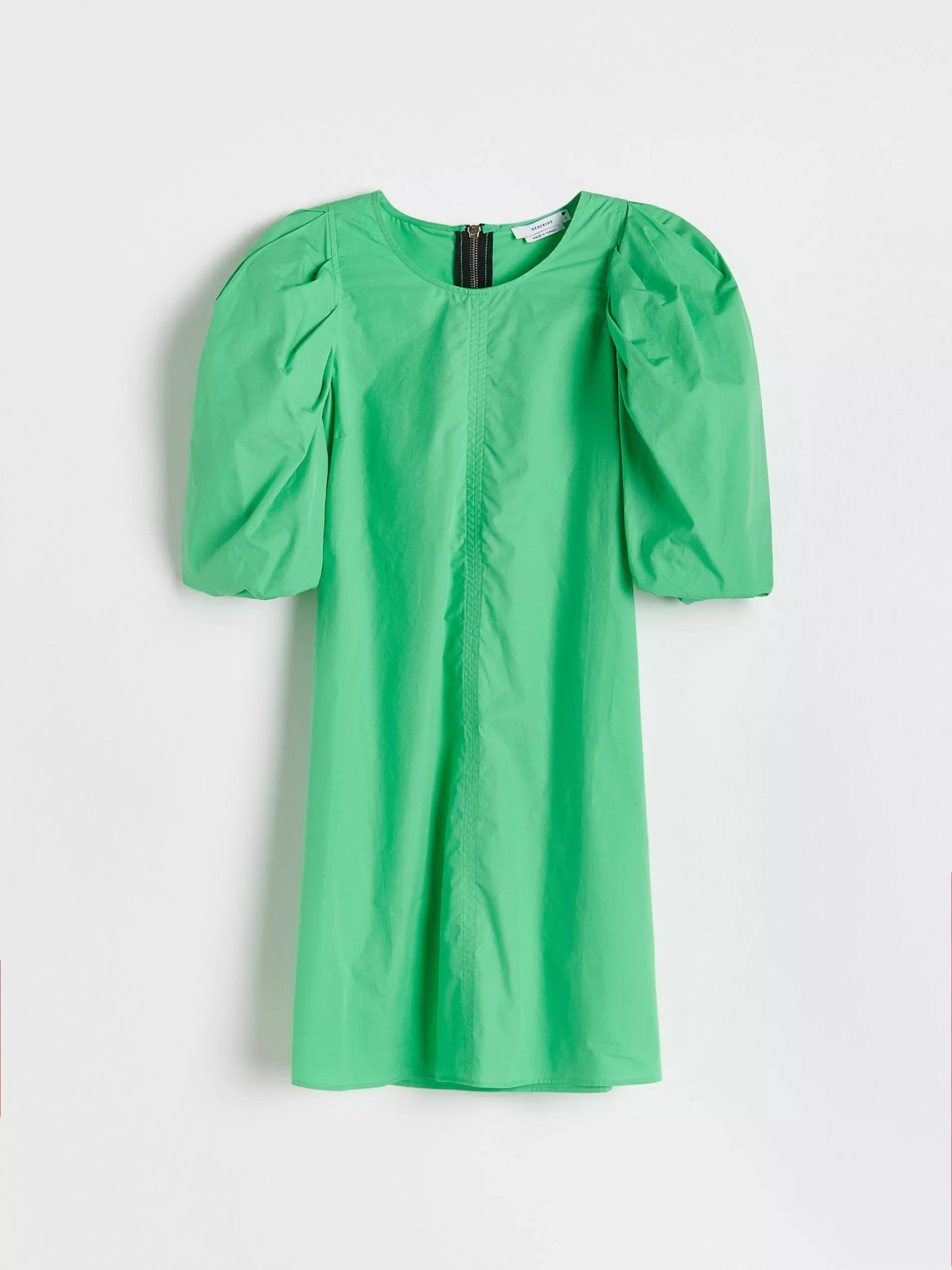 Fresh Green Cotton Mini Dress With A Slightly Extended Cut, Women, , large image number 10
