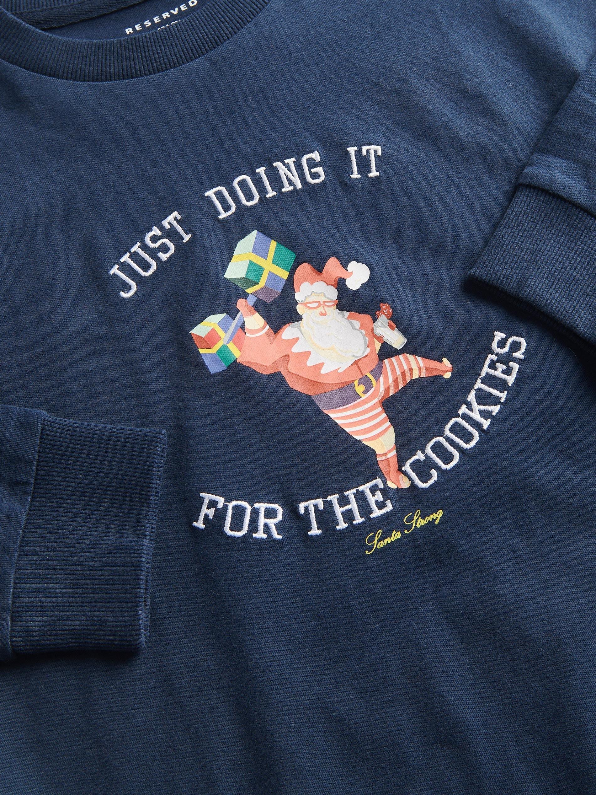 Blue Oversized T-Shirt With Christmas Motif, Kids Boys, , large image number 2