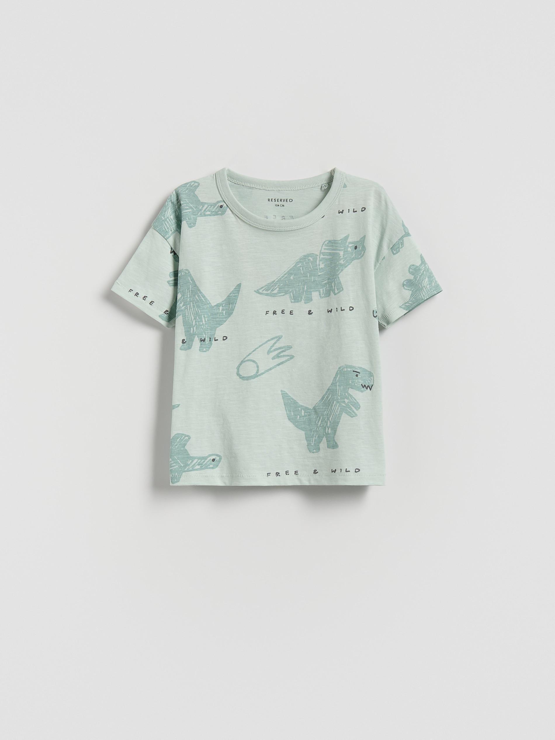 Blue Cotton T-Shirt With Print, Blue, medium