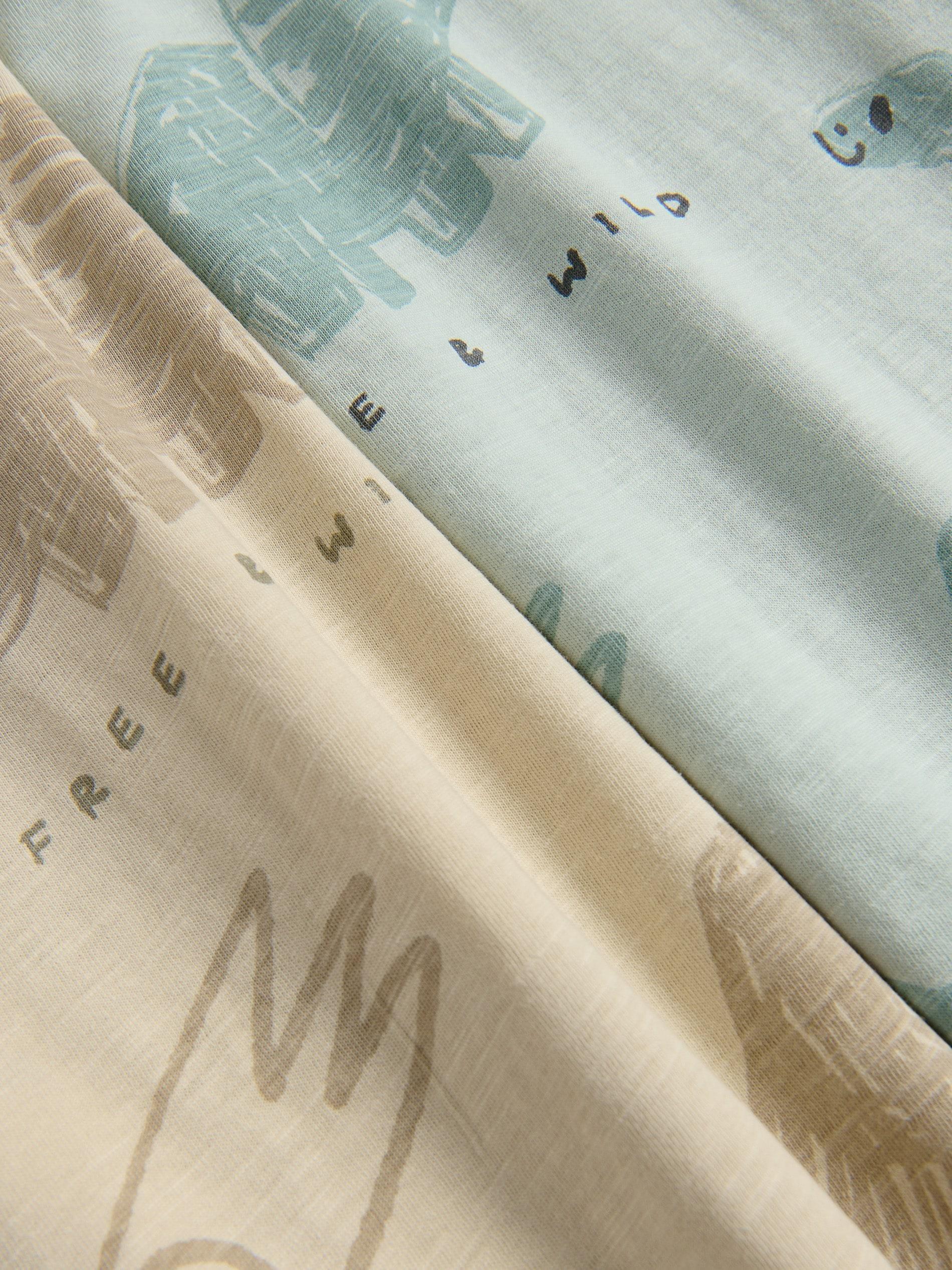 Blue Cotton T-Shirt With Print, Blue, medium