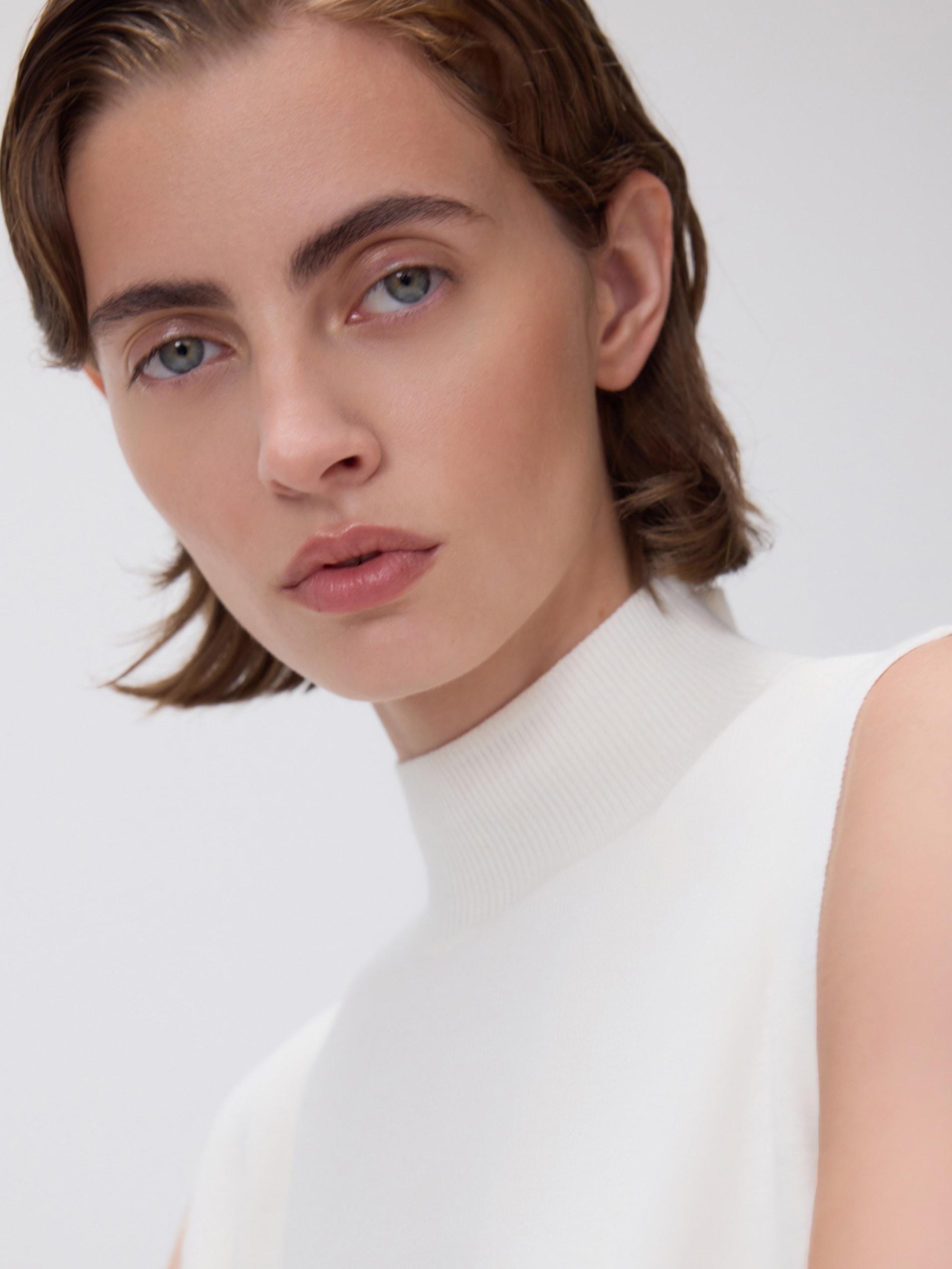 NUDE Jersey top with tie detail, Ivory, large image number 2